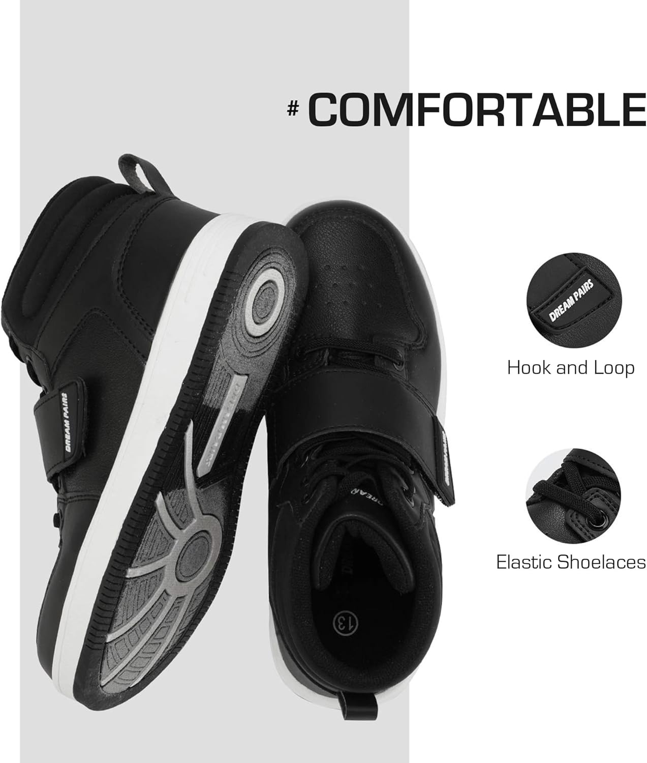 DREAM PAIRS Boys Girls High Top Sneaker LilLegends Skyhigh Basketball Shoes - Image 3