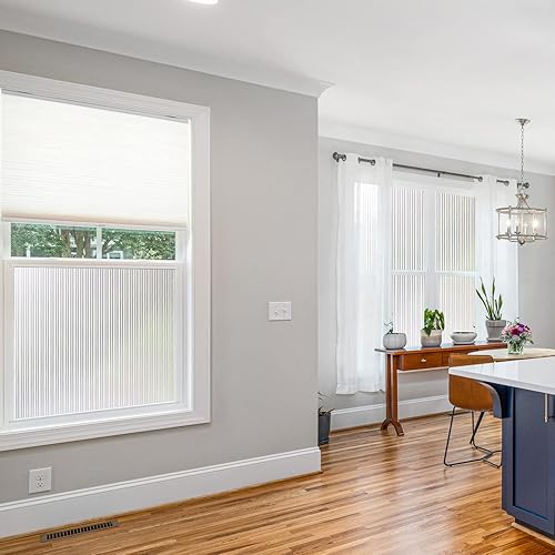 Miniatura 3 de CottonColors Película de privacidad para ventana de 35 x 78 pulgadas, película de vidrio con láminas 3D, película decorativa para ventana, bloqueo