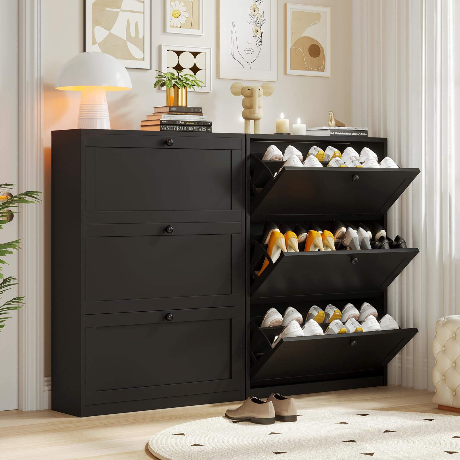 Stall Shoe Free Standing Shoe Cabinet YOCWO Shoe Storage Cabinet