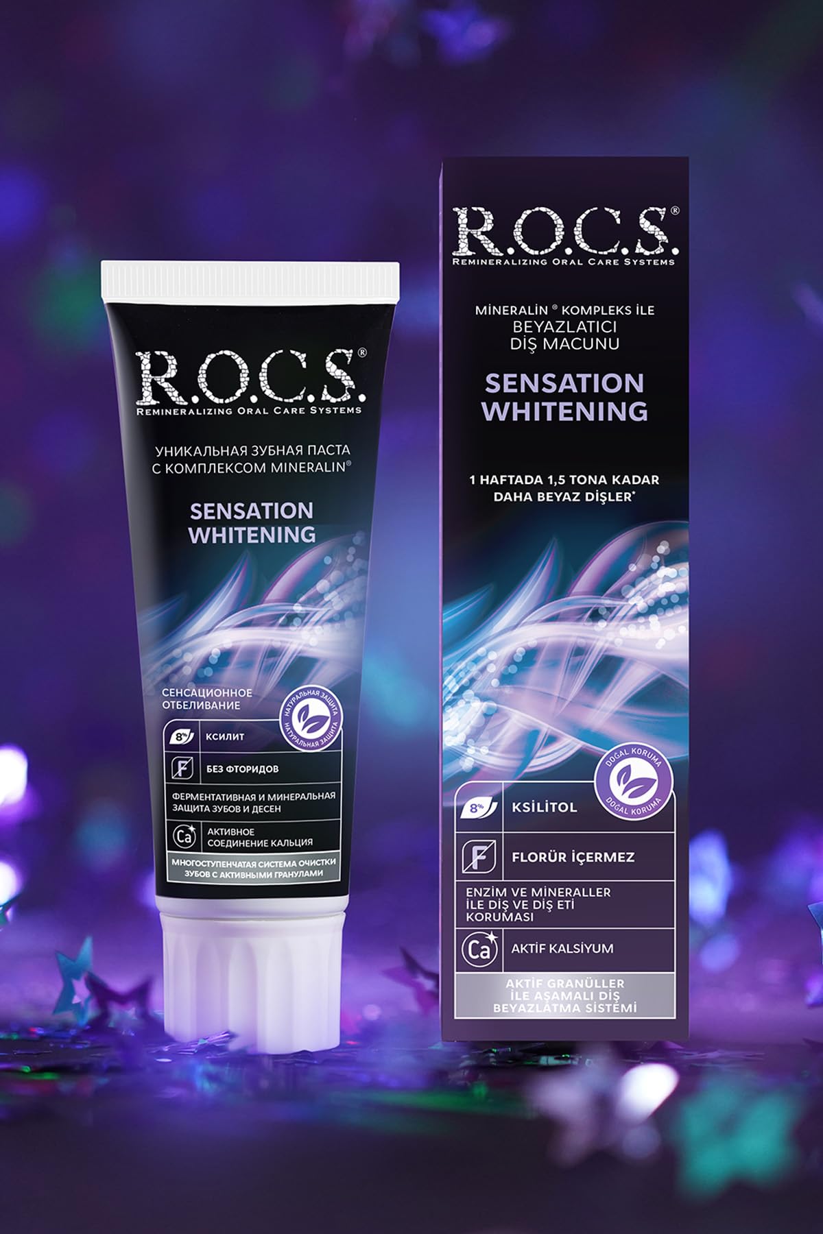 R.O.C.S. Sensation Whitening Beyazlatıcı Diş Macunu (1 x 74 g) (3 paketi)