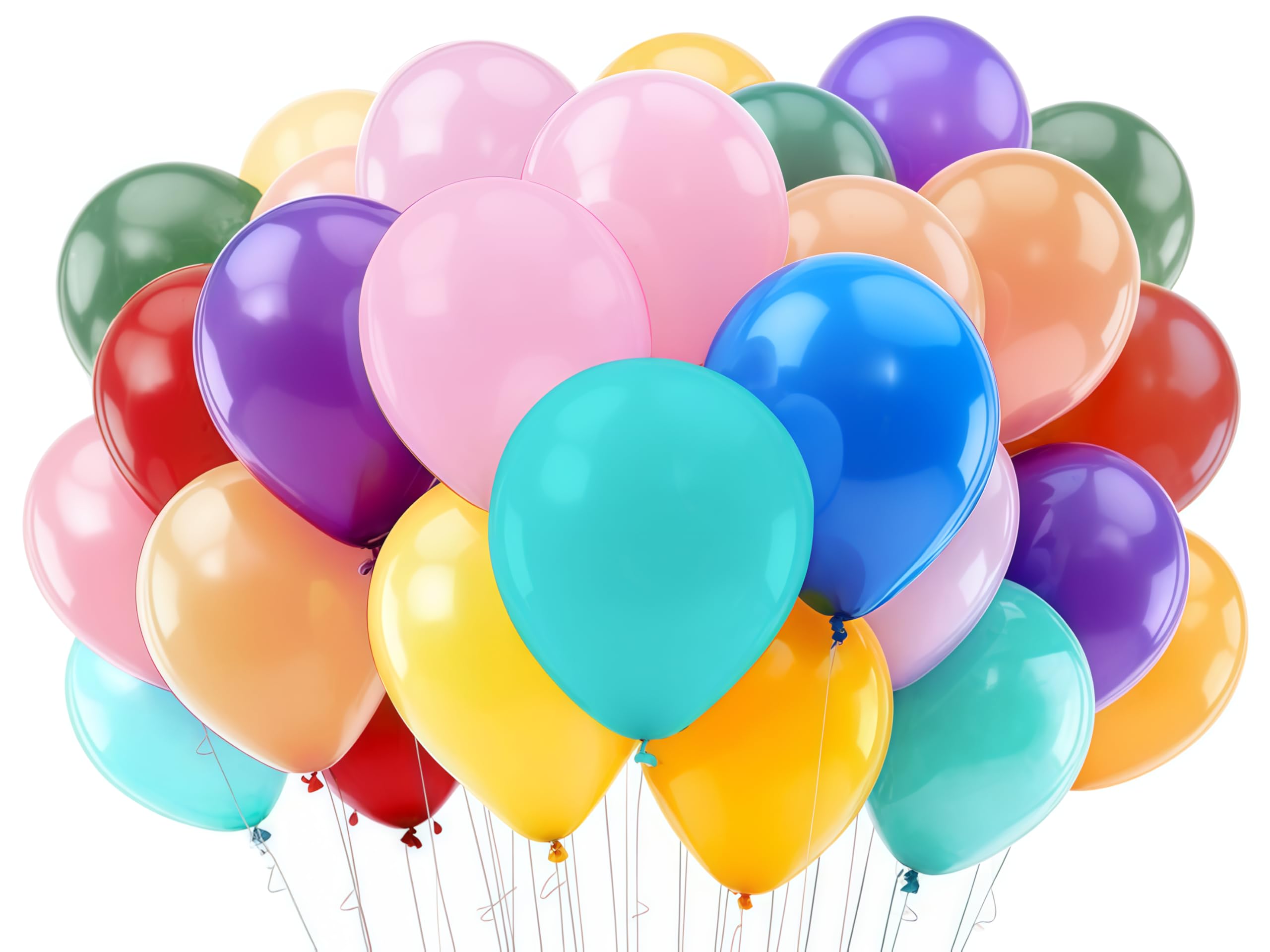 50 Pcs 12 Inch Assorted Color Balloons, Rainbow Mixed Latex Balloons for Party Decorations, Thick Bright Colorful Balloons for Kids Birthday, Carnival, Baby Shower, Wedding, Graduation