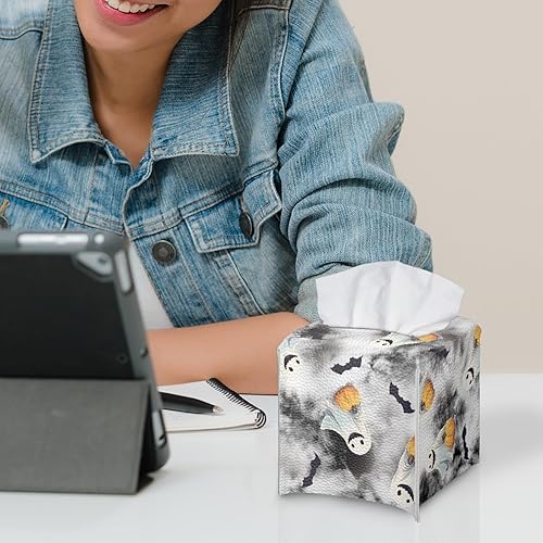 Miniatura 4 de Caja de pañuelos para Halloween, caja de pañuelos para decoración del hogar, caja de pañuelos Kleenex, cuadrada para decoración de Halloween