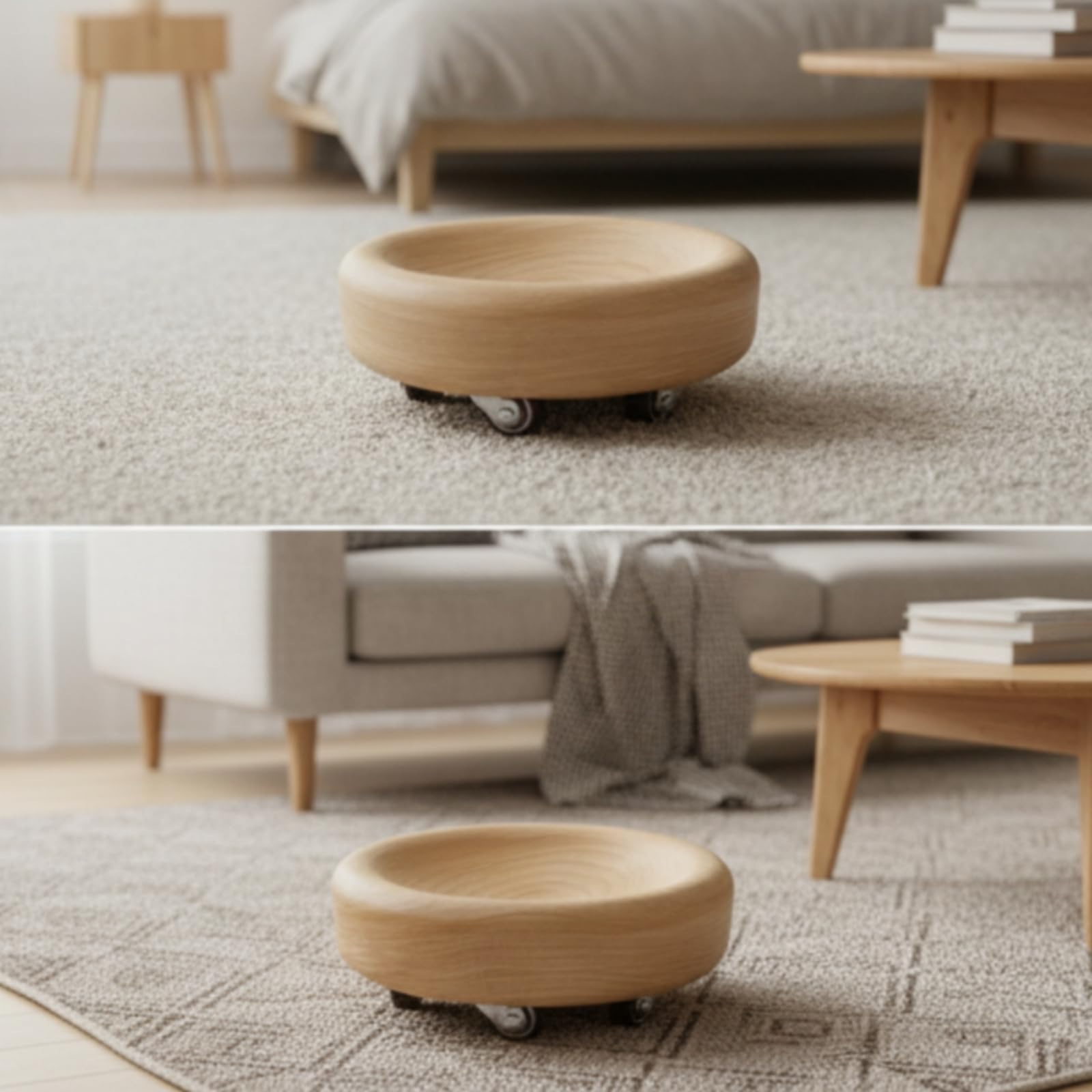 Pedana Scorrevole con Ruote Basso Profilo Balance Board in Legno Robusto Tavoletta Propriocettiva per Fisioterapisti
