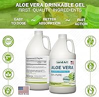 Vista 7 de Land Art - Gel orgánico de aloe vera bebible para alivio de acidez estomacal y reflujo ácido - 99.7% puro - Procesado en frío - Mejora la salud