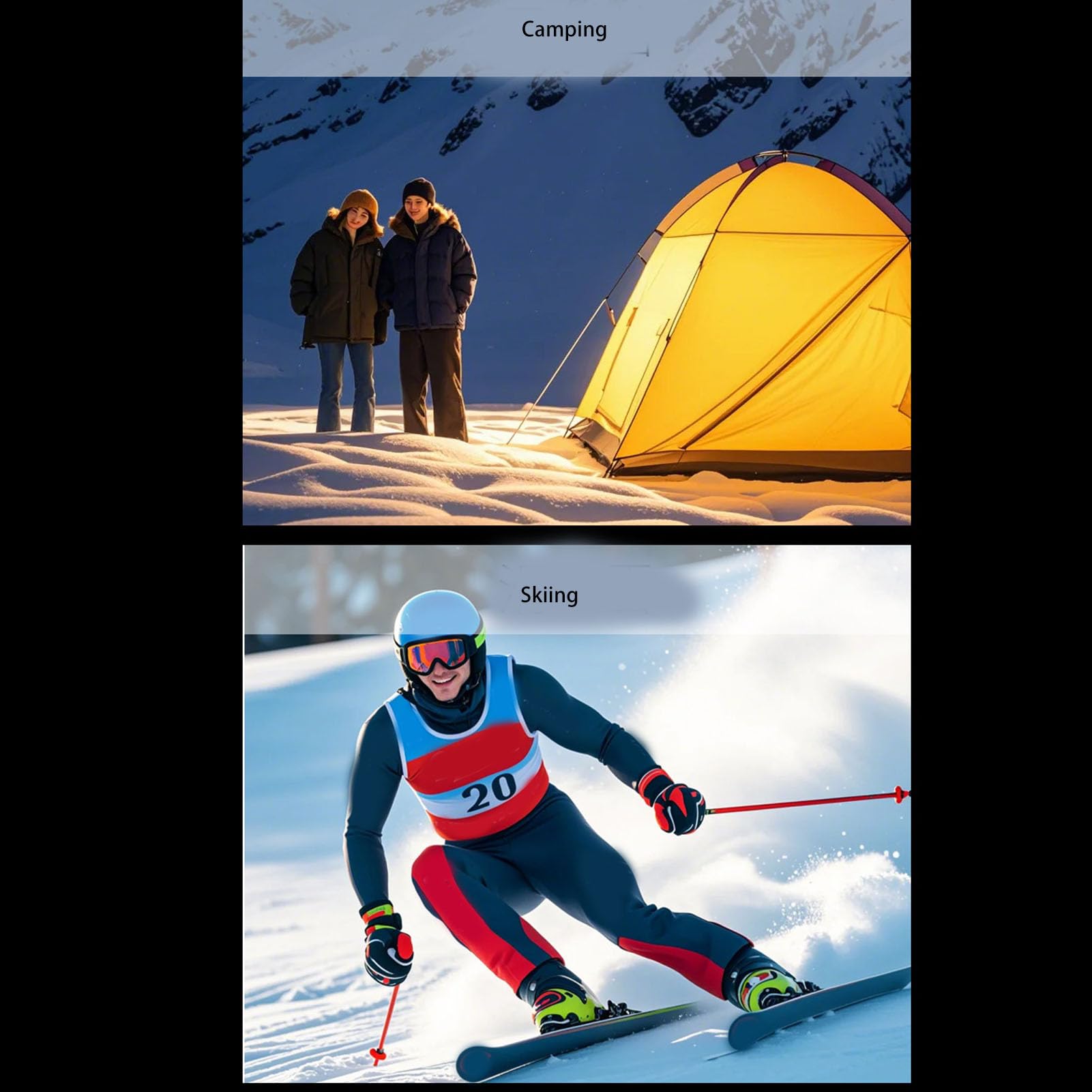 Magnetisch Wiederaufladbarer Handwärmer, 3 Heizstufen Trennbare Taschenheizung Tragbar für Camping Jagd Winter Outdoor Sport und Pendeln