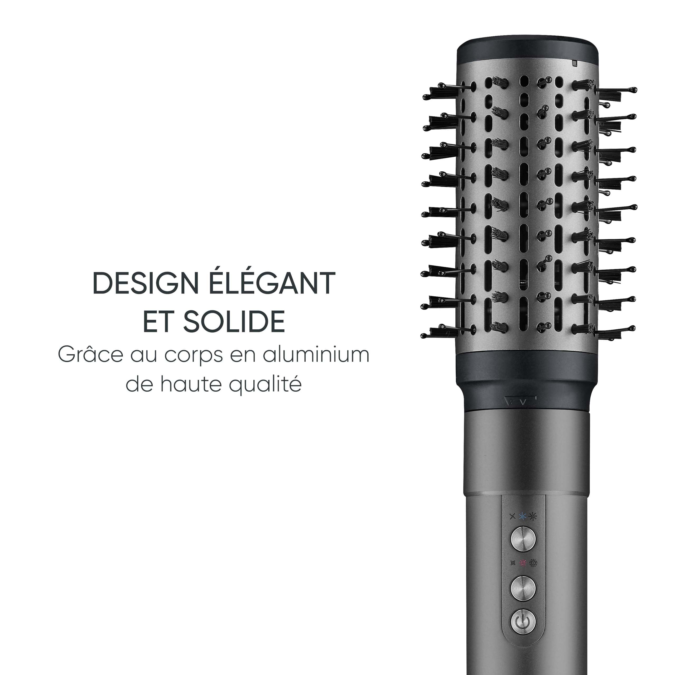 SEVERIN Brosse soufflante Multi Style 5 en 1, Brosse électrique avec 5 accessoires inclus, Sèche-cheveux, 2 brosses rondes, brosse ovale et plate, Technologie ionique, 1 500 W, Noir, WL 0684