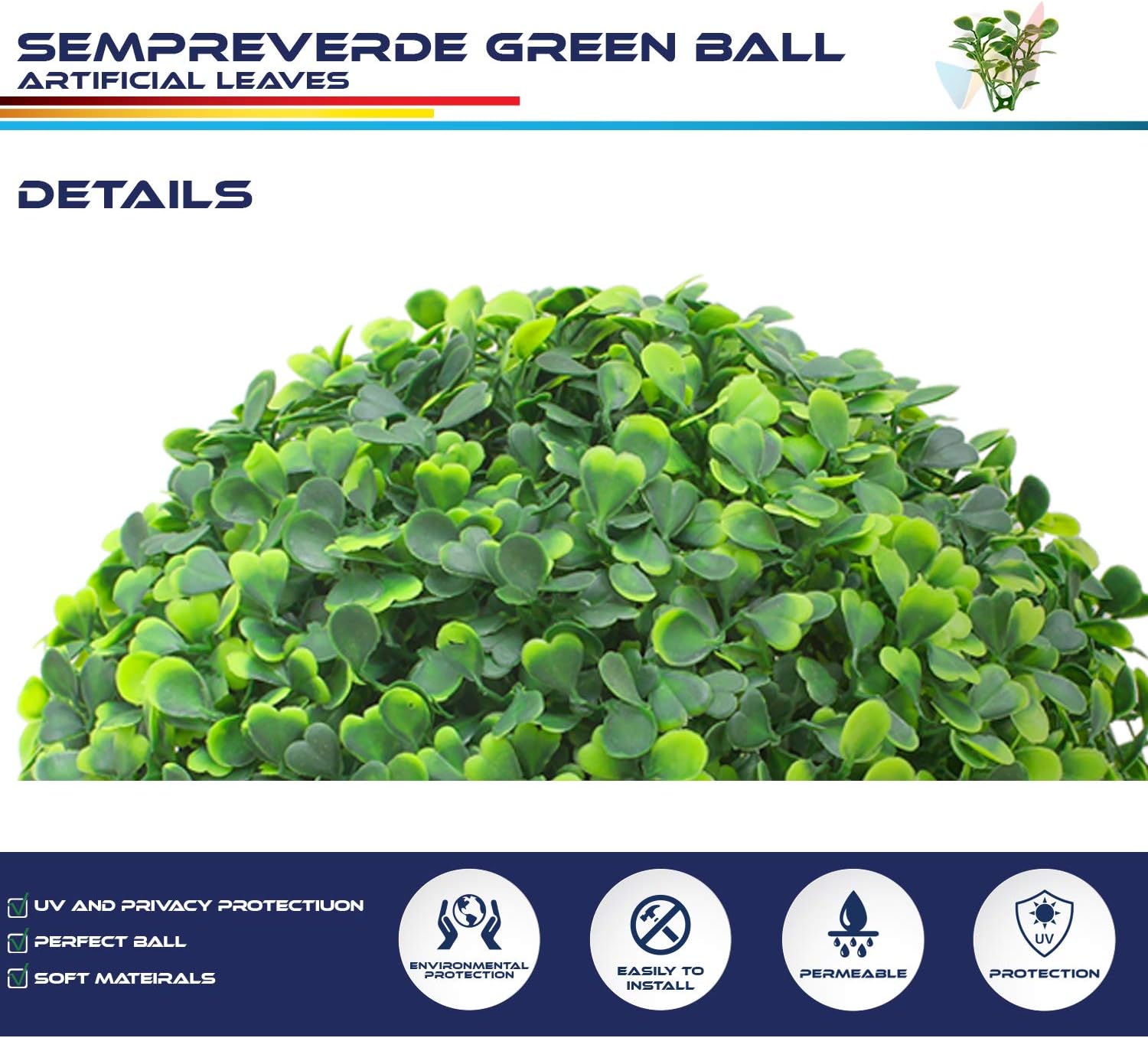 🔥 Crazy Deals Windscreen4less Artificial Topiary Ball Faux Boxwood Plant for Indoor/Outdoor Garden Wedding Decor Home Decoration 15 Inch Sempreverde 1 Pieces