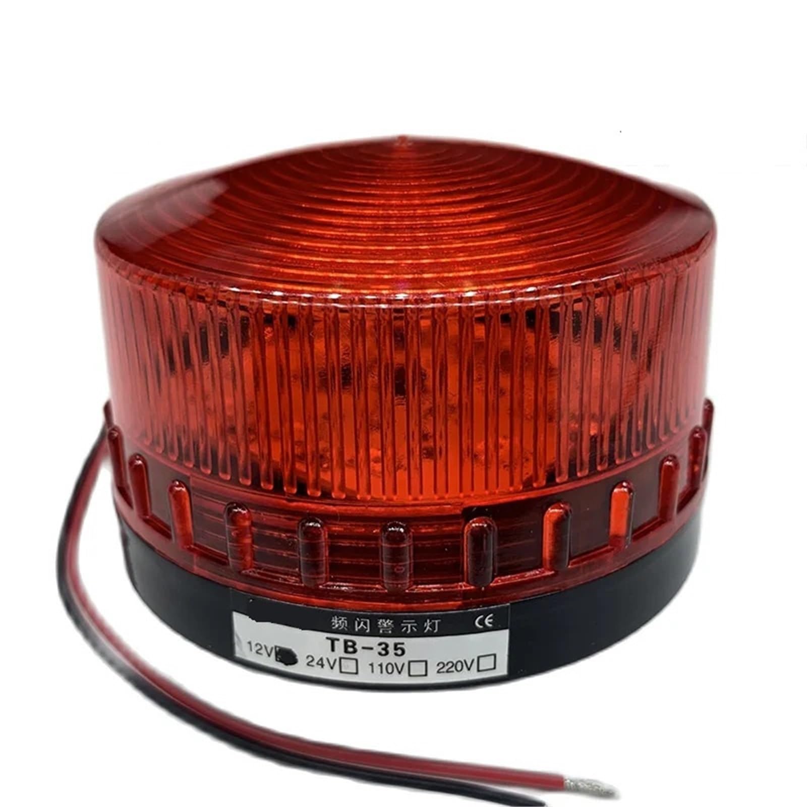 TB35-R-J with Buzzer 12v 24v 110v 220v Red Security Alarm Strobe Signal Light Warning(110V)