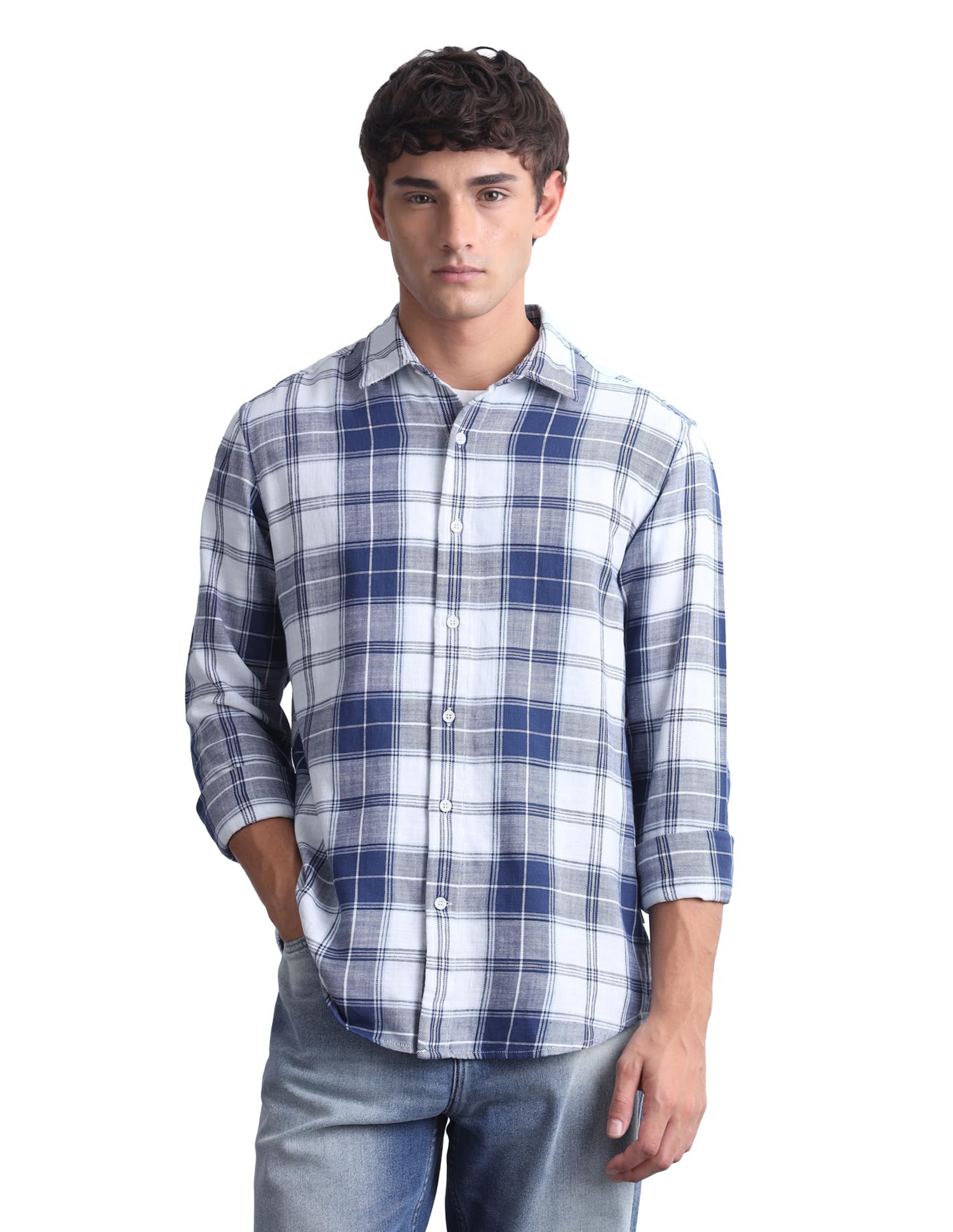 flying machine Men's Slim Fit Shirt | Checked | Long Sleeves | Shirt for Man-picture-25