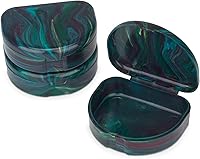 Vista 9 de Practicon Estuches de retención de mármol, funda de alineador de ortodoncia, soporte para protector bucal (paquete de 3) océano