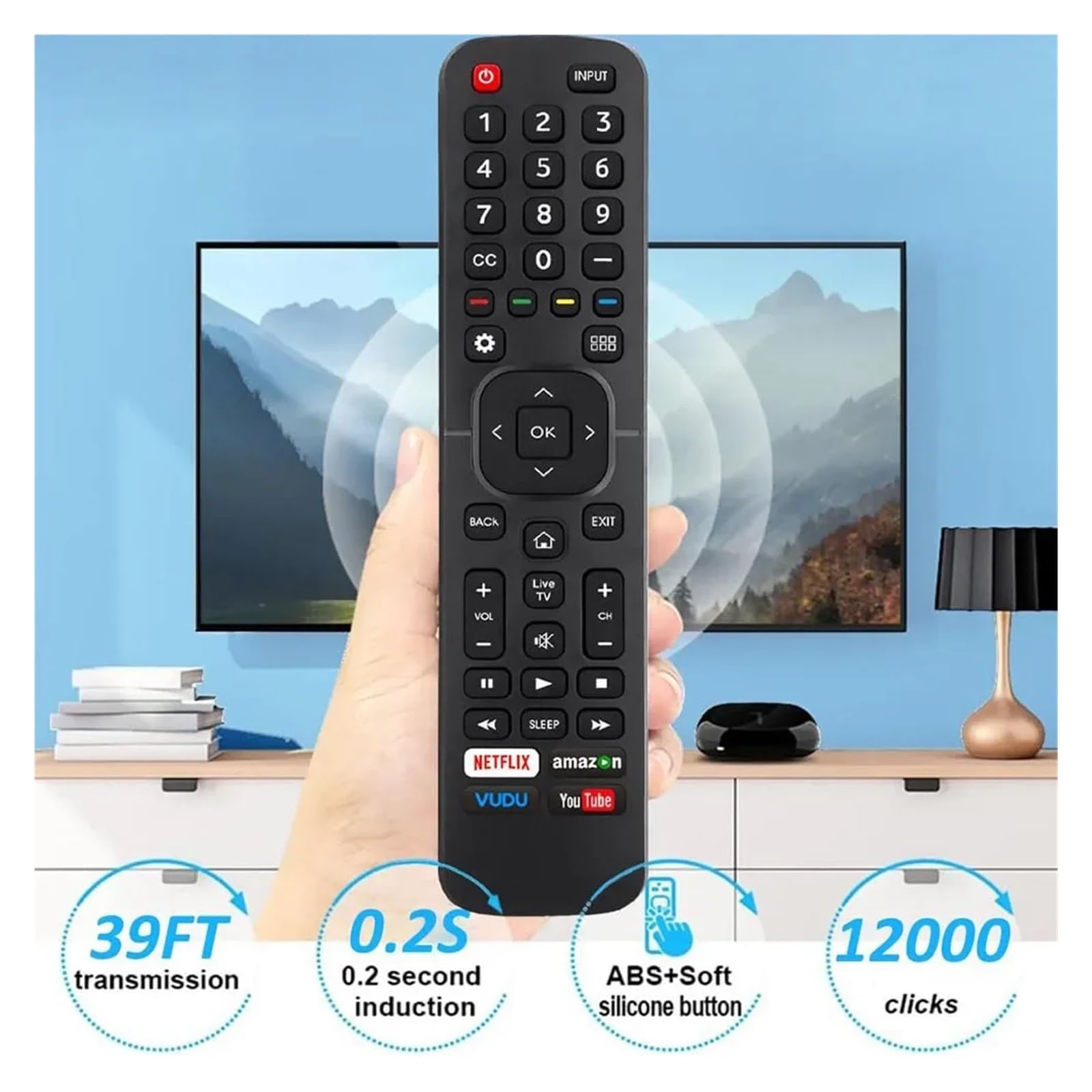 1 telecomando universale for Hisense TV 4K LED HD UHD Smart TV di ricambio EN2A27 EN2A127H EN2A27HT