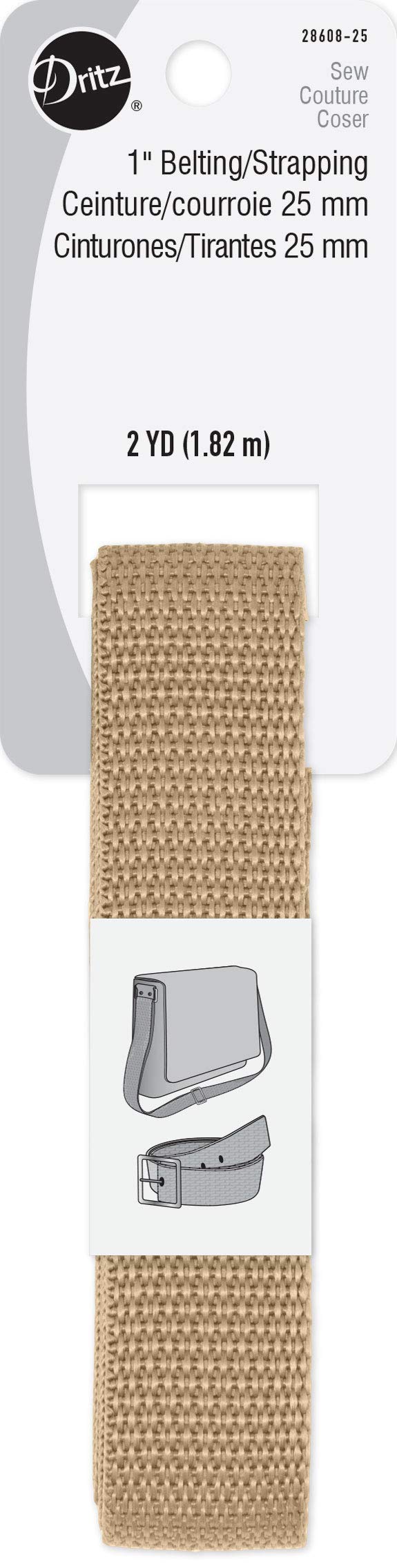 Dritz28608-25 1" Polypro, Natural Belting for Straps and Handles