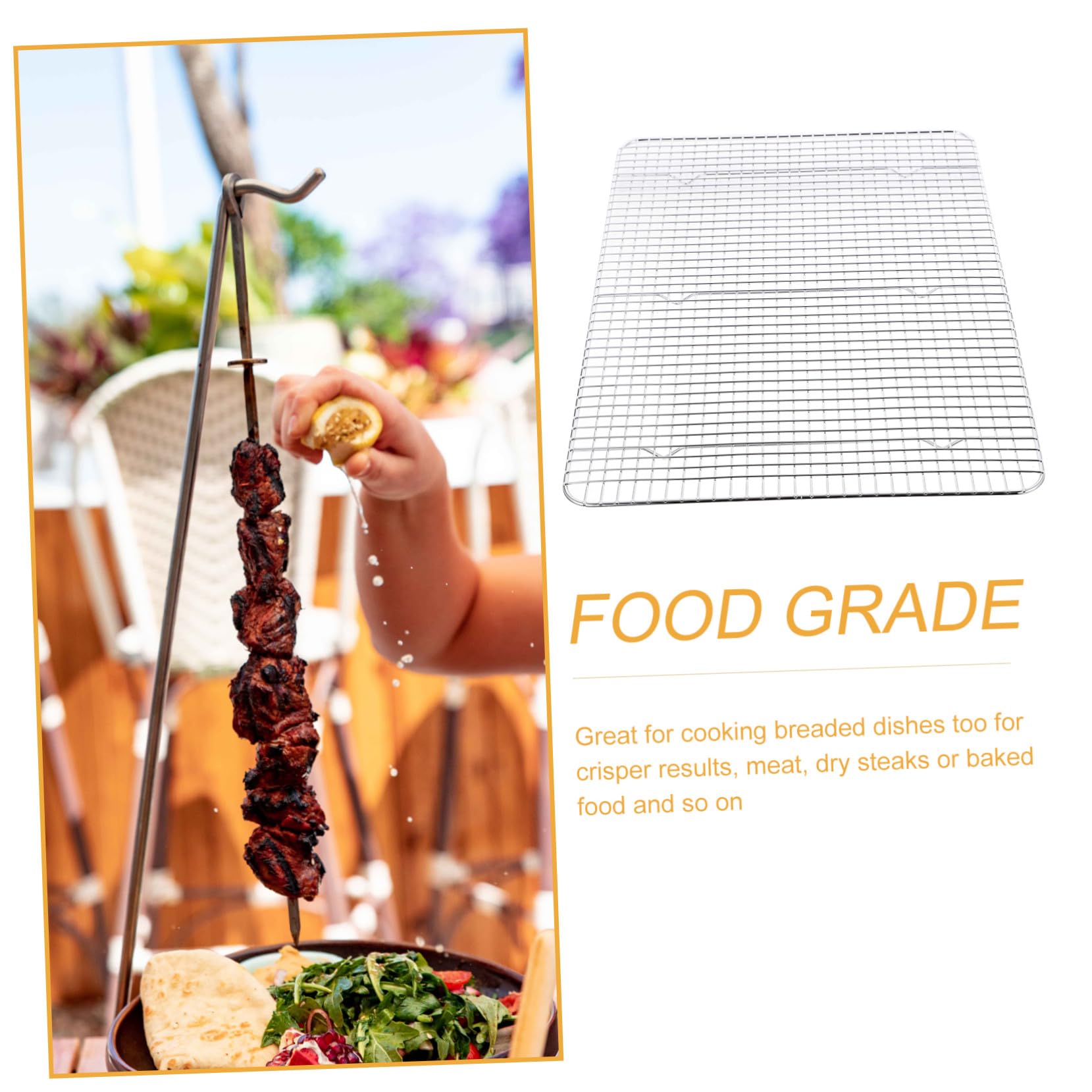 Abkühlgitter aus Edelstahl mit Großer Kapazität und Multifunktionalem Design zum Backen und Trocknen von Kuchen und Gemüse im Grill und Backofenbereich
