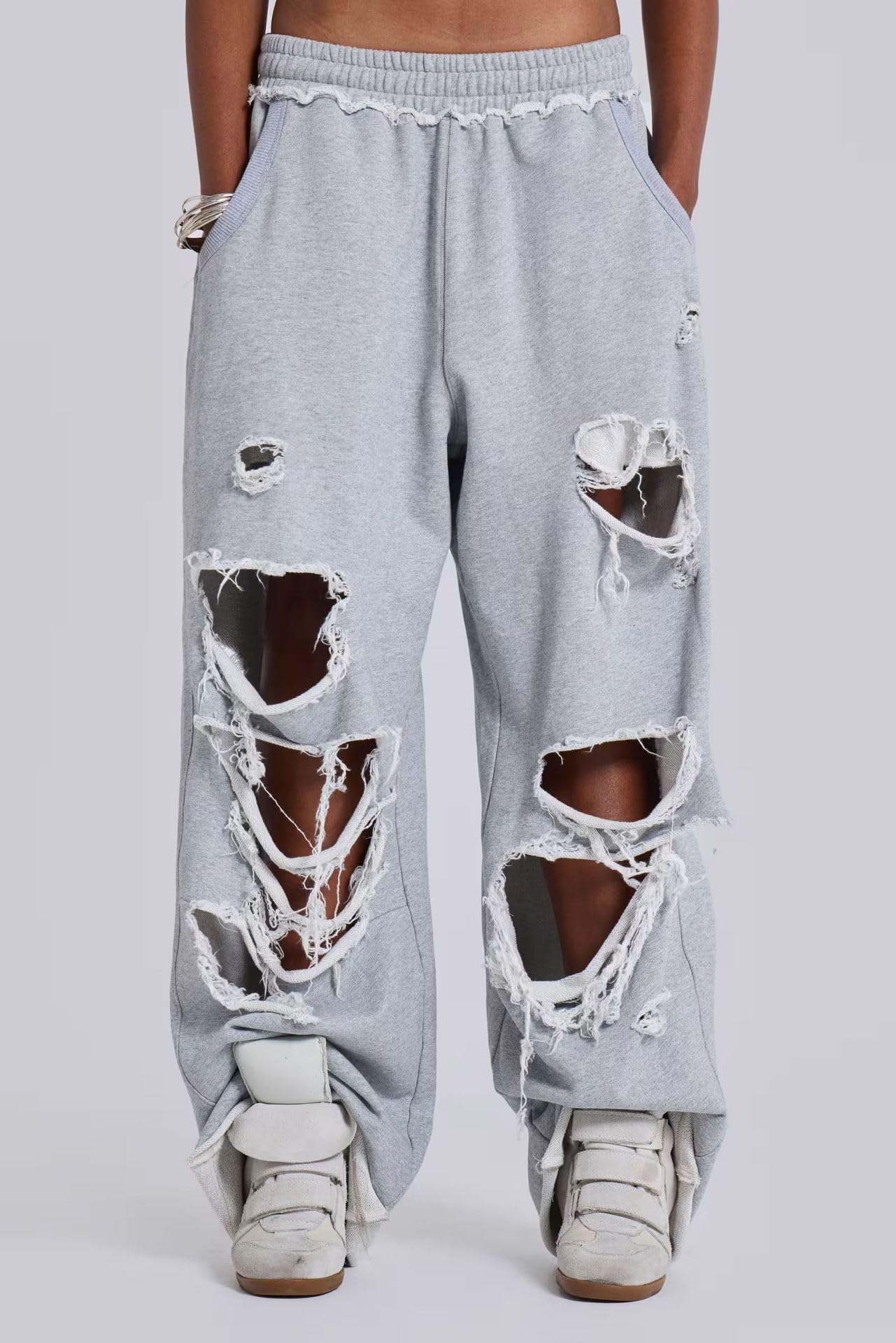 y2k Streetwear Baggy-Hose, trendige Cargo-Jogginghose im Used-Look, übergroße Sweathose für Hip-Hop-Tanz, Skateboarding, Unisex