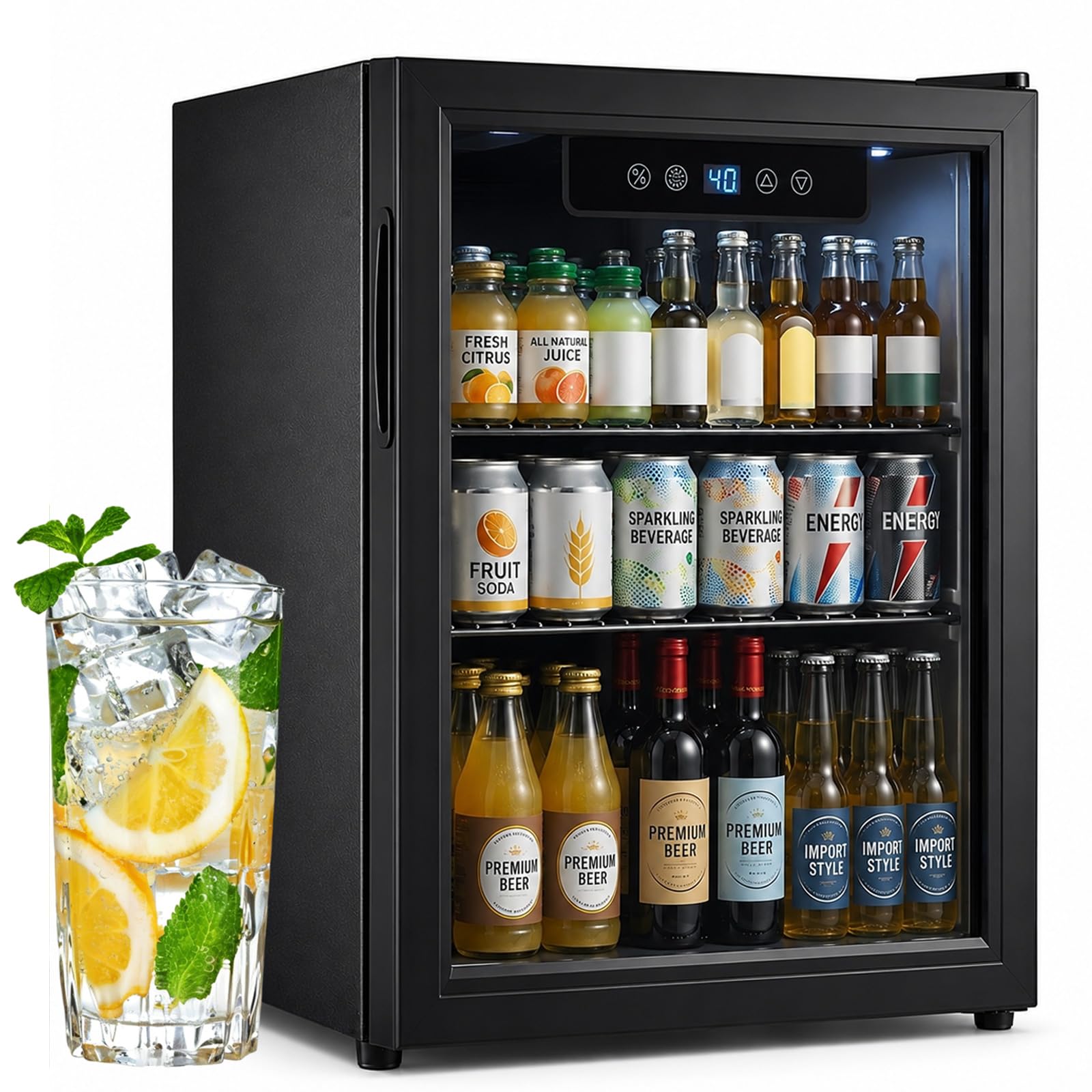 PLENTORA PT-Mini Fridge-1.8-1 1.8 cu ft Wine Cooler