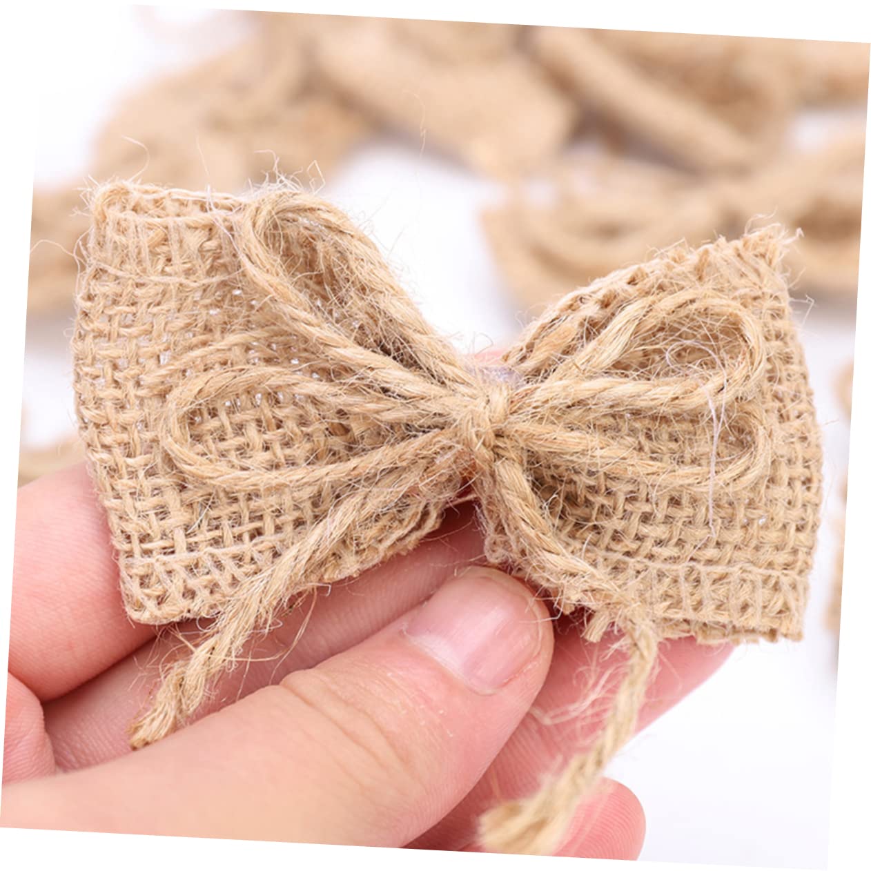 Cabilock 5 Set Fiocco di Juta Decorazioni Natalizie Addobbi Natalizi Decorazione Matrimonio Piccolo Nastro Mini Fiocco Nuziale Decorazione ' di Natale Intorpidito 15 Pezzi * 5