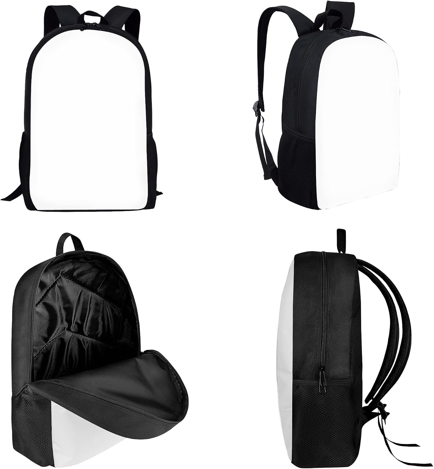 School Backpack Set, Purple Hummingbird Floral 17 Inch Shoulder Backpack Laptop Bags with Lunch Box and Pencil Case, 3pcs Set