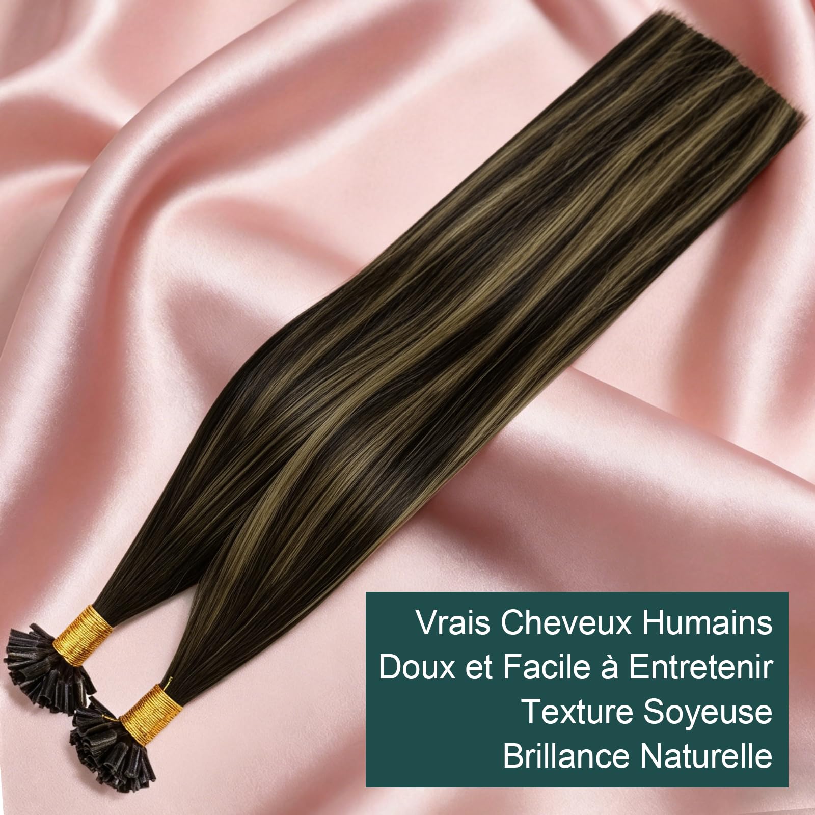 Kit Easyouth Extension Cheveux Naturel Adhesif Invisible et Extension Keratine Cheveux 2pack de 2/8/2 Longueurs 20pouces (total 100g) Extensions à Bandes en Cheveux Humains - Résultat Naturel