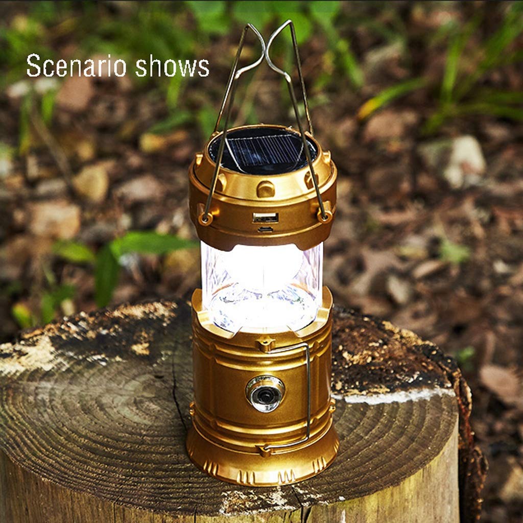 Linterna solar portátil para camping, luz recargable impermeable para tienda de campaña, patio, jardín, fallo de energía de emergencia, actividades al aire libre, iluminación nocturna