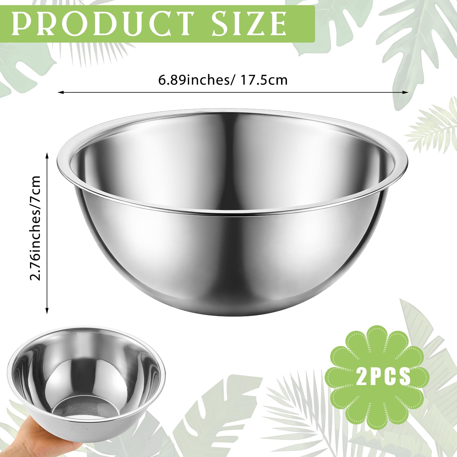 Teenyyou 2-Piece Stainless Steel Spa Bowls for Facial Mask Mixing