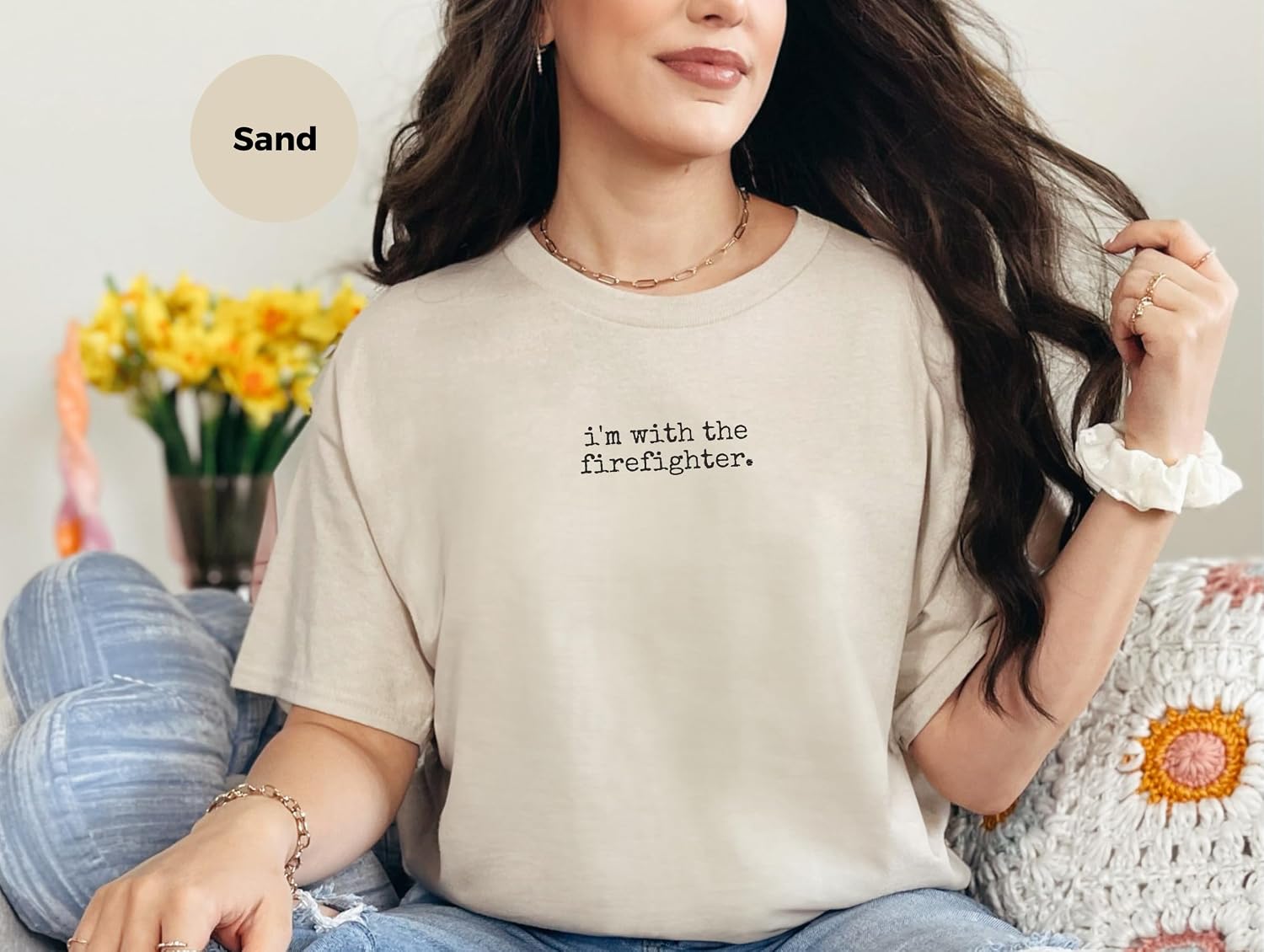 I'm with The Firefighter | Shirt for Wife T-Shirt