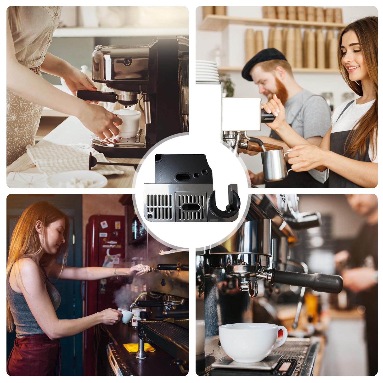 Abtropfschale Professioneller Espresso-Tropfsammler ABS Edelstahl-Textur für Kaffeeextraktion Kaffeezubehör