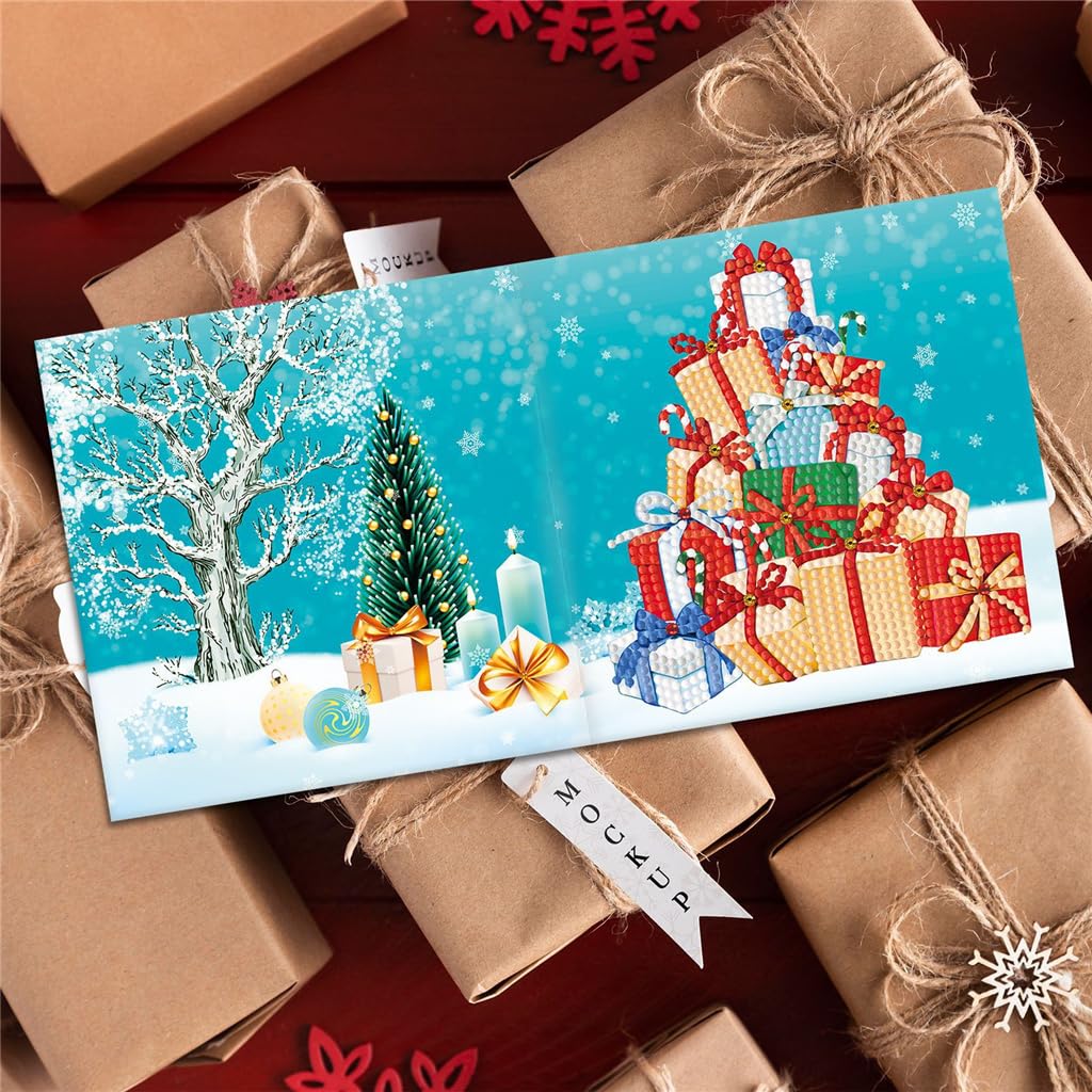 Diamond Painting Christmas Greeting Card Kits,5D Numbers Santa Claus New Year Greeting Card With Envelopes Holiday Greeting Cards Kits fit for Friends,Family,Children (M) - Image 4