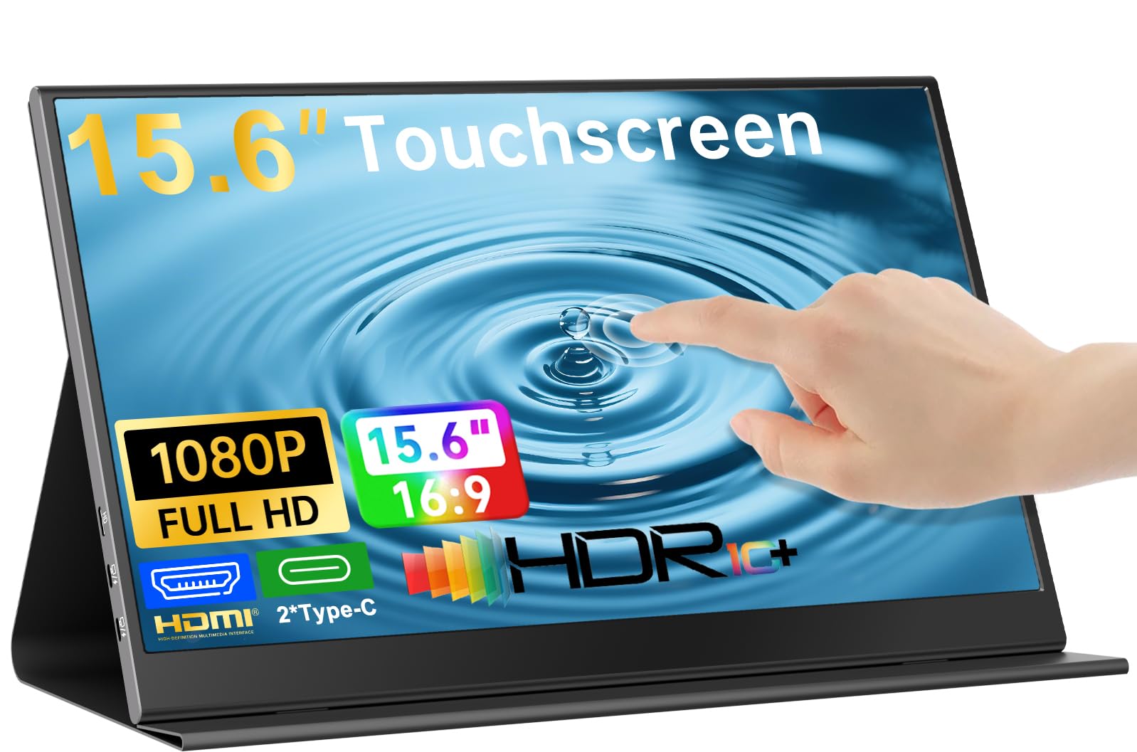 UFYQL - 15.6" Touchscreen Portable Monitor, FHD 1080P IPS Display with Magnetic Case, HDMI & USB-C Plug & Play, External Monitor for Laptop, MacBook, PC-picture-16