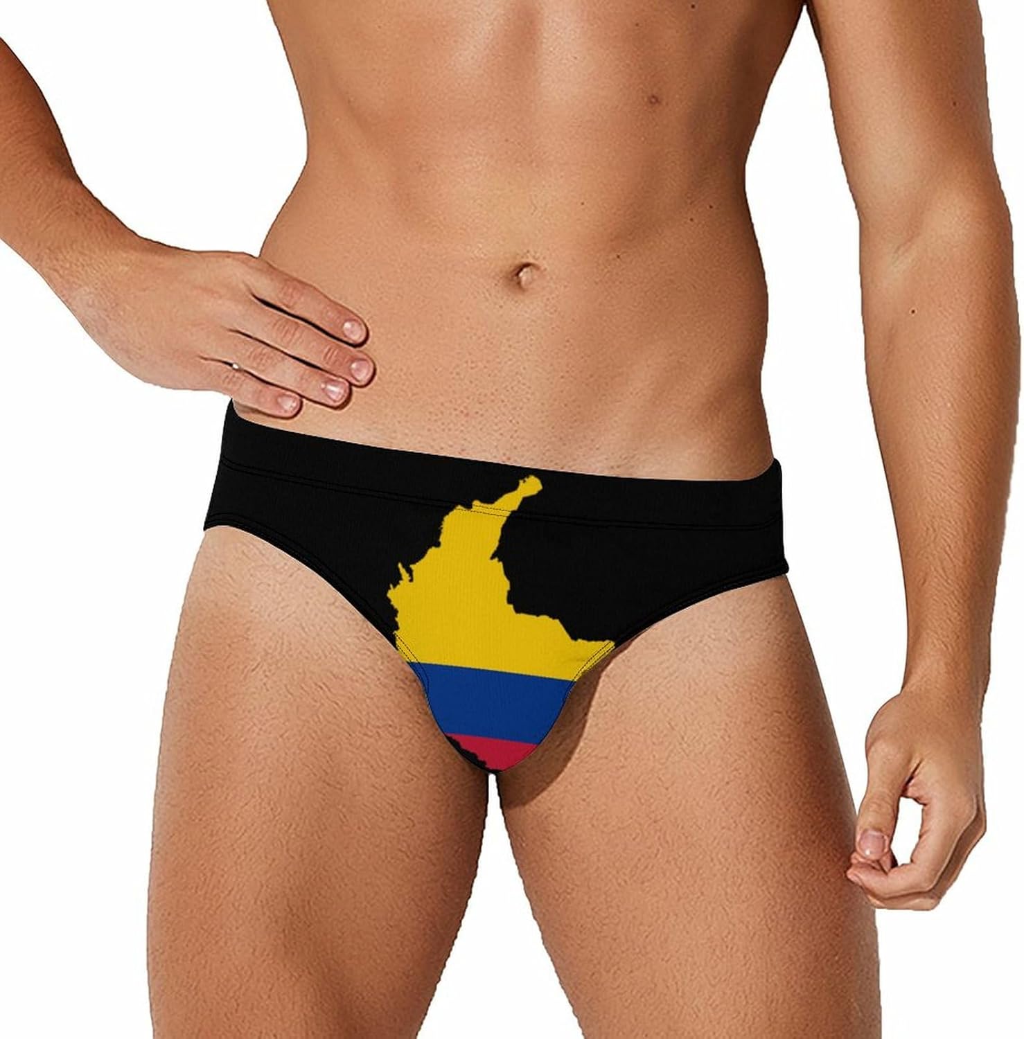 Zakqeik Men's Swim Trunks Slim Fit Swim Briefs France Flag Bikini Swimsuit Swimwear