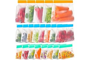 21 Pack Reusable Ziploc Bags