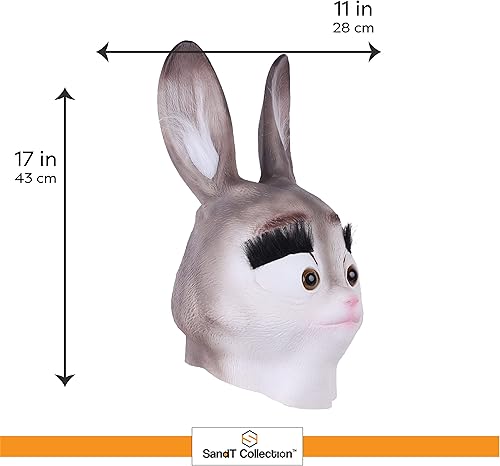 Miniatura 5 de SandT Collection Máscara de látex de cabeza de animal para disfraz de Halloween, fiesta de disfraces de cosplay