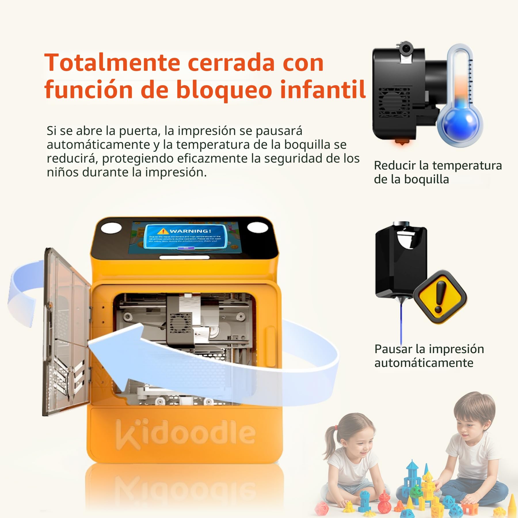 Mini impresora 3D para niños, segura para niños, impresora 3D de juguete, material educativo STEM, control por Wi-Fi y aplicación, actualización semanal de la biblioteca de juguetes, pantalla táctil