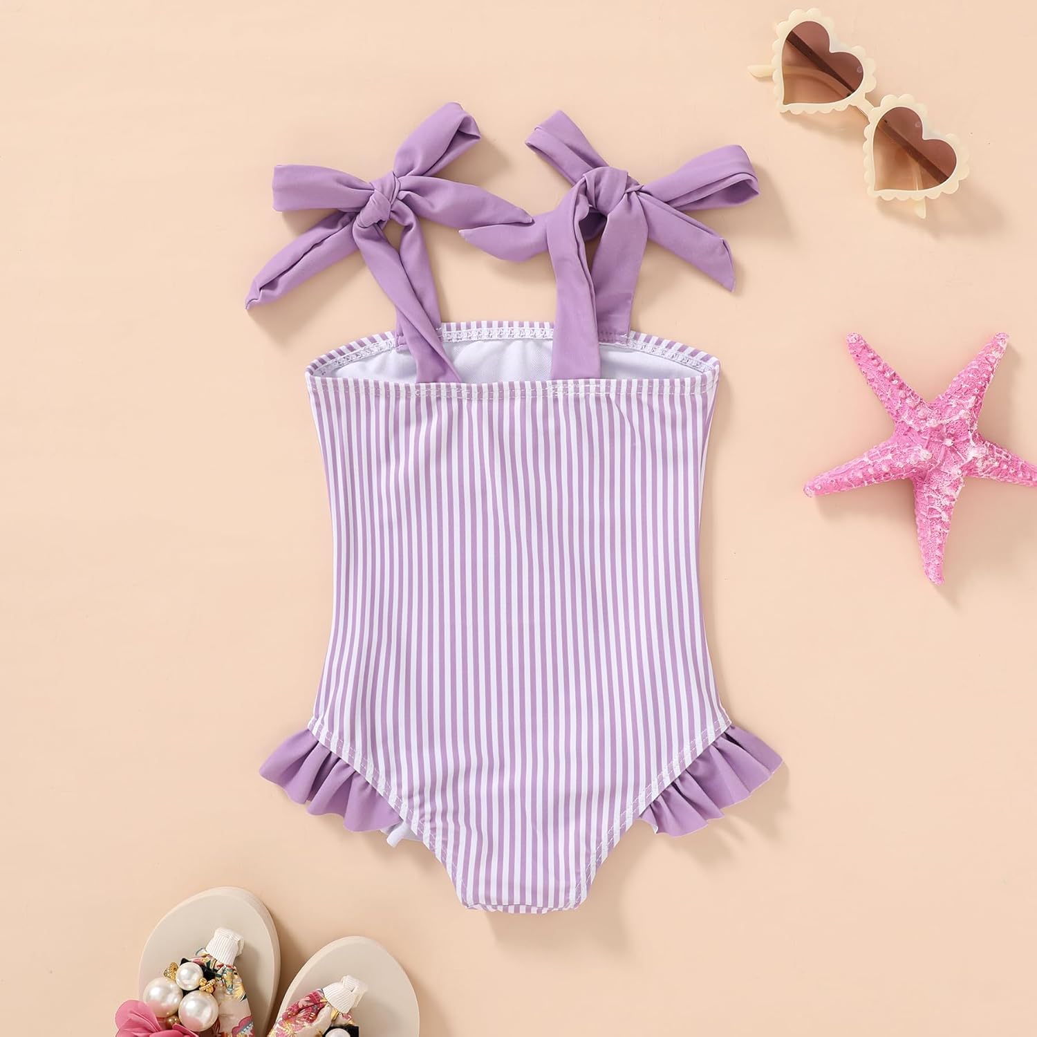 YOUNGER TREE Toddler Swimsuit Girl Color Block Stripe One-Piece Swimwear Baby Girl Bathing Suits - Image 4