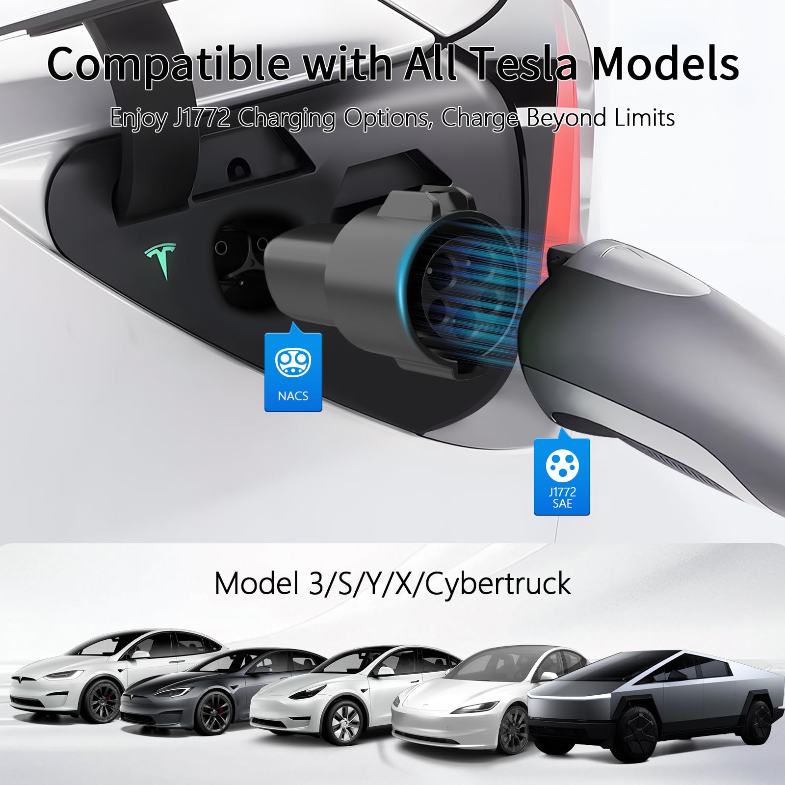 Amazon.co.jp: J1772 - Teslaアダプター - 最大80A 250V AC、Tesla