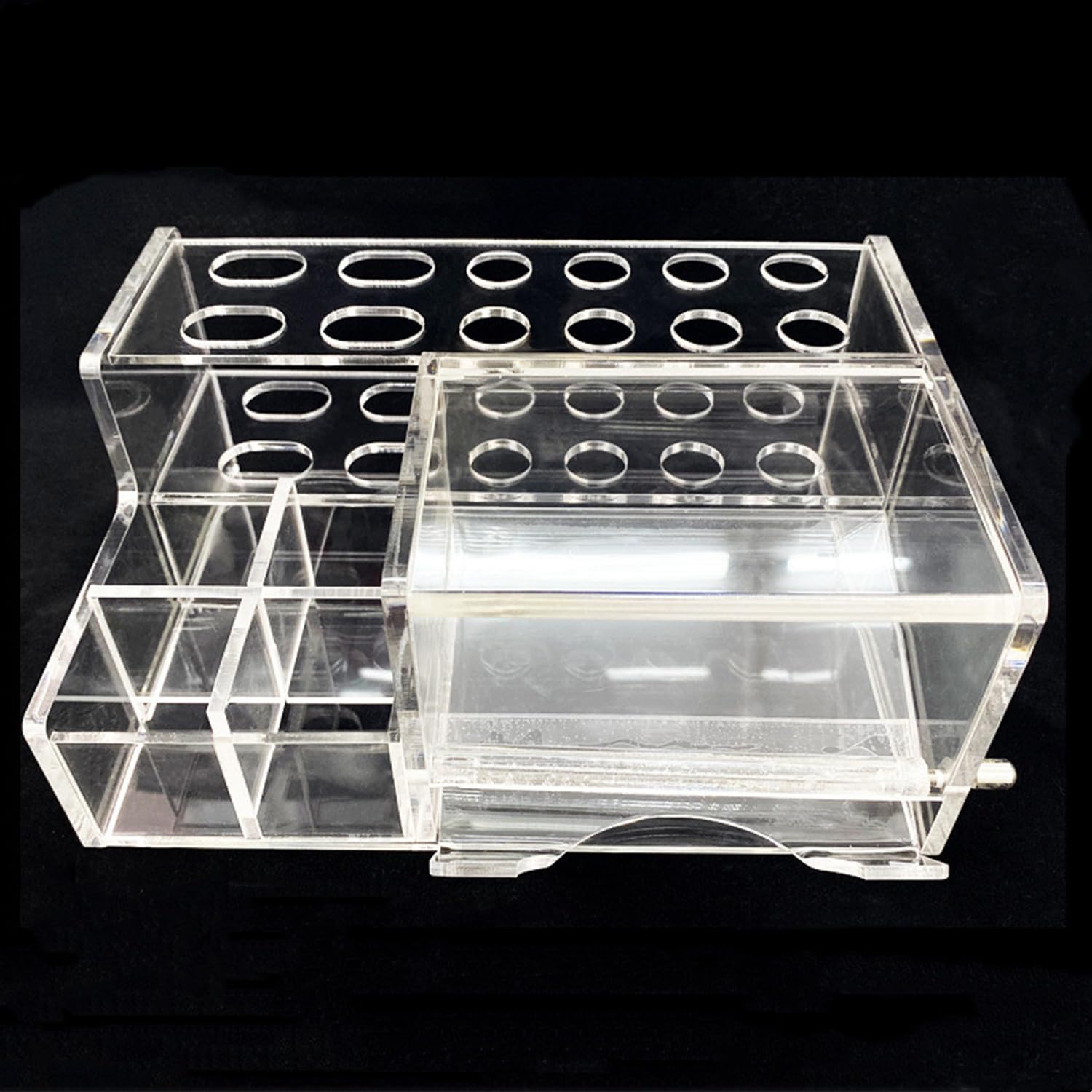 Dental Composite Organizer, Multi Function Acrylic Dispenser for Resin Adhesive Syringes and Micro Applicator Brush Dental Instrument Holder (Large)