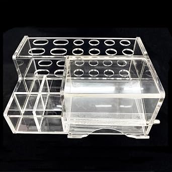 Dental Composite Organizer, Multi Function Acrylic Dispenser for Resin Adhesive Syringes and Micro Applicator Brush Dental Instrument Holder Large