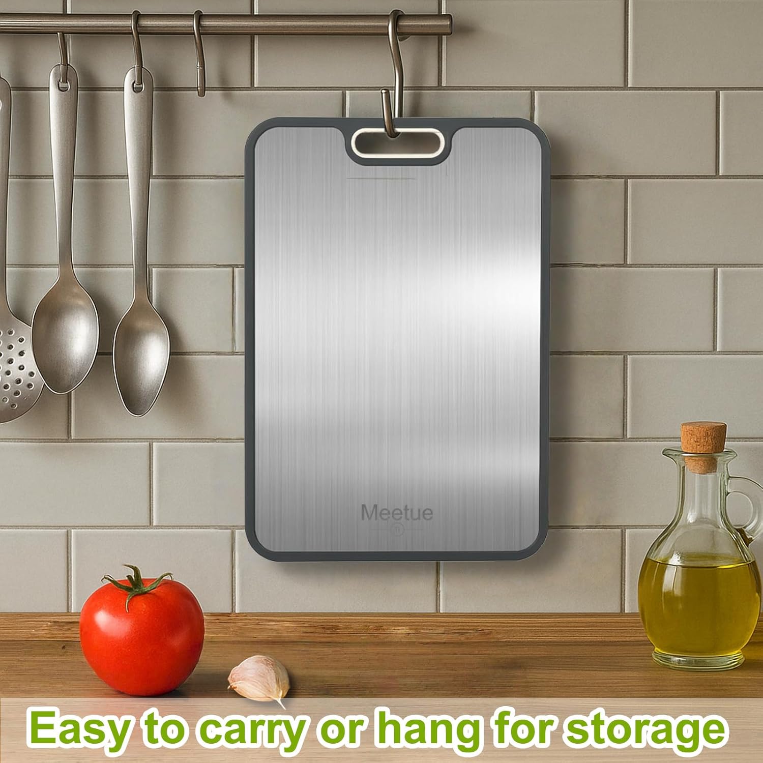 Titanium Cutting Boards for Kitchen, Non-Toxic Titanium Cutting Board & Non-slip Wheat Straw PP Chopping Board, Food Grade Dishwasher Safe Cutting Board for Meat, Vegetables 15.2"×10.4" - Image 7