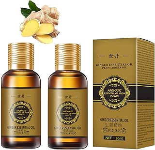 2PC (60ml) Belly Drainage Ginger Oil, Slimming Tummy Ginger Oil, Ginger Oil Lymphatic Drainage Massage, Ginger Essential O...
