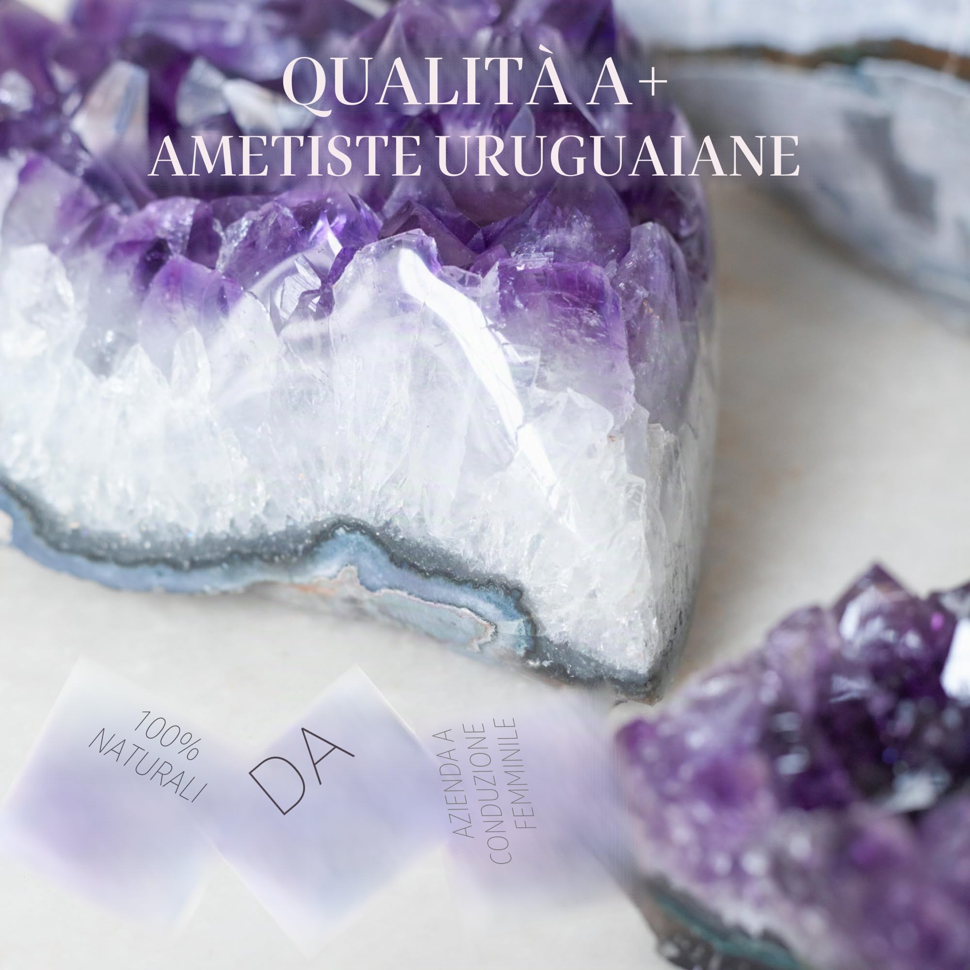 Deep Purple Project Grande geode di cristallo ametista di grado A dall'Uruguay, da 0,7 kg a 1 kg, confezione regalo di alta qualità, perfetta per collezionisti