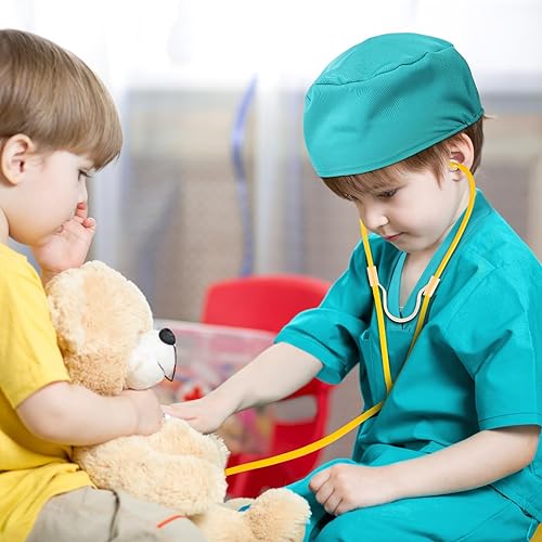Miniatura 6 de Xtinmee Juego de 3 juegos de disfraz de médico para niños, conjunto de médicos de Halloween, disfraces de carrera para niños y niñas, juego de