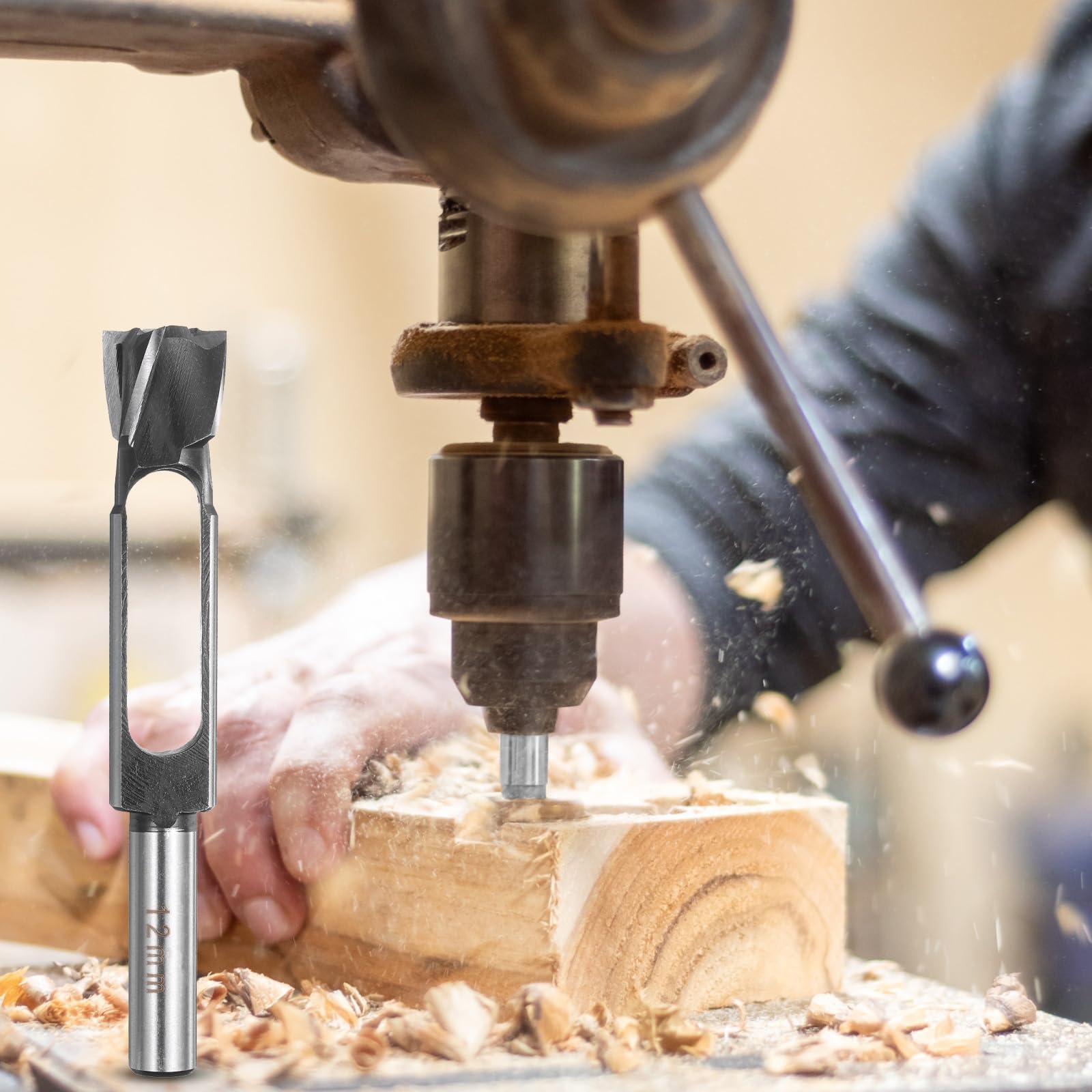 QUARKZMAN Bois Tenon Goujon Bouchon Fraise 12mm Métrique Tenon Goujon Coupe Outils Foret Mèche Haute vitesse Acier Bouchon à Bois Cheville Coupeur avec Tige ronde