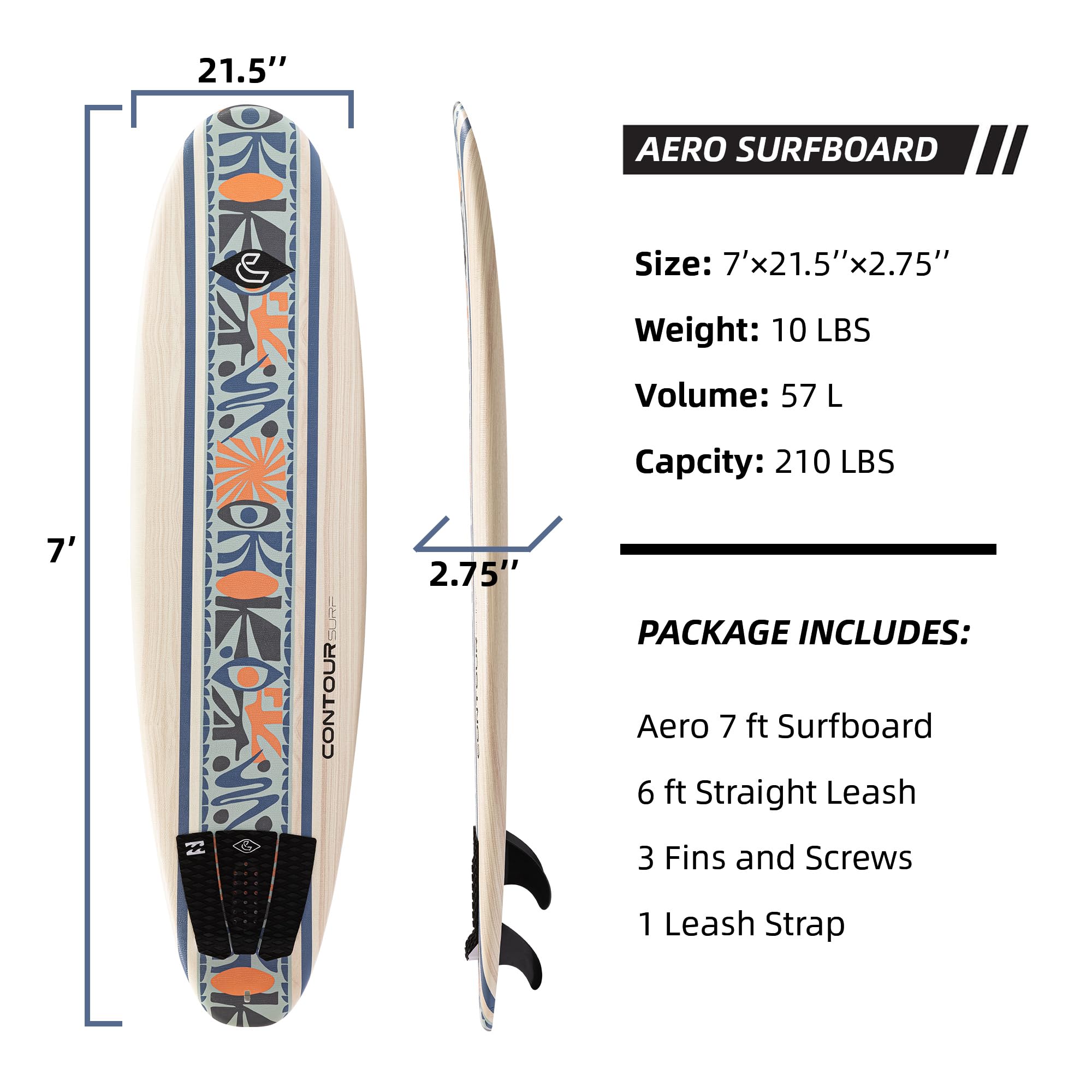 Billabong サーフボード Amazon.com : Billabong x CONTOUR SURF Aero 7ft Soft Top Foam