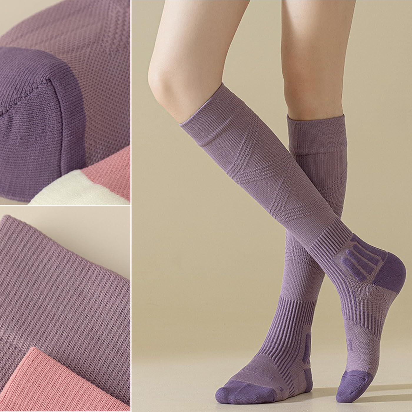 CHUNFO Damen-Kompressionssocken, 15–20 mmHg, Farbverlauf, Waden, Laufen, Wandern, Fitnessstudio, Stützsocke, gepolstert, Größe 38-42