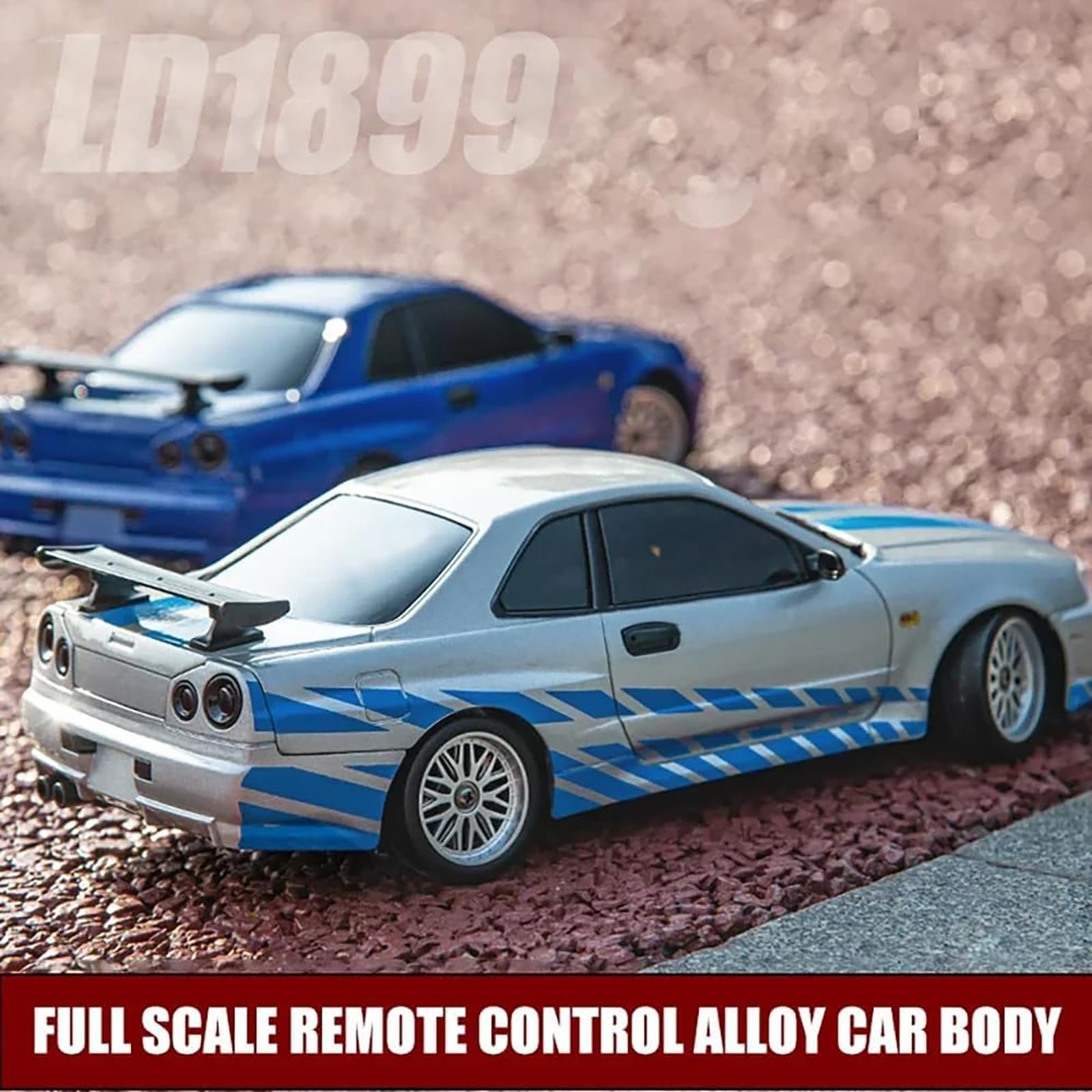LD1899 1:18 RC Drift Car 2.4GHz RWD z żyroskopem na szosie Samochody wyścigowe z karoserią ze stopu aluminium Sterowanie radiowe dla dorosłych