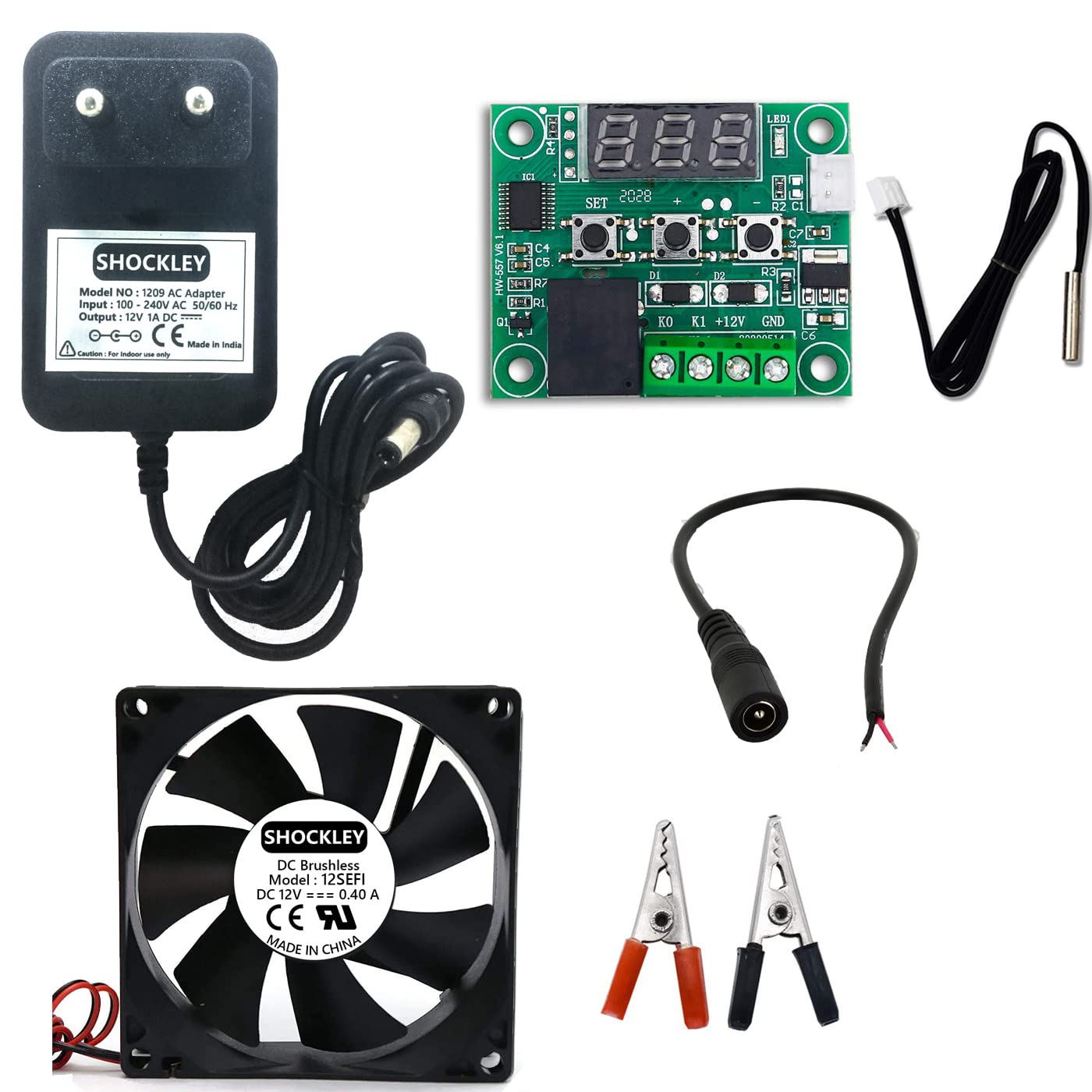 Shockley Combo of XH-W1209 50~100 digital temperature controller thermostat combo (W12O9+1 FAN+1AMP)
