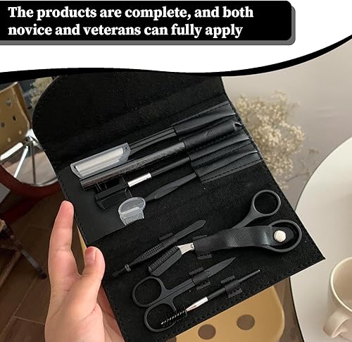 Miniatura 5 de 8 unidsset kit profesional de aseo para modelar cejas, juego de herramientas de belleza con bolsa de cuero, kit de aseo de cejas para mujeres y