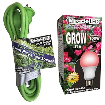 Miracle LED 602719 Ultra Grow String Bulb Single-Socket Corded Lighting System Kit, Red Spectrum