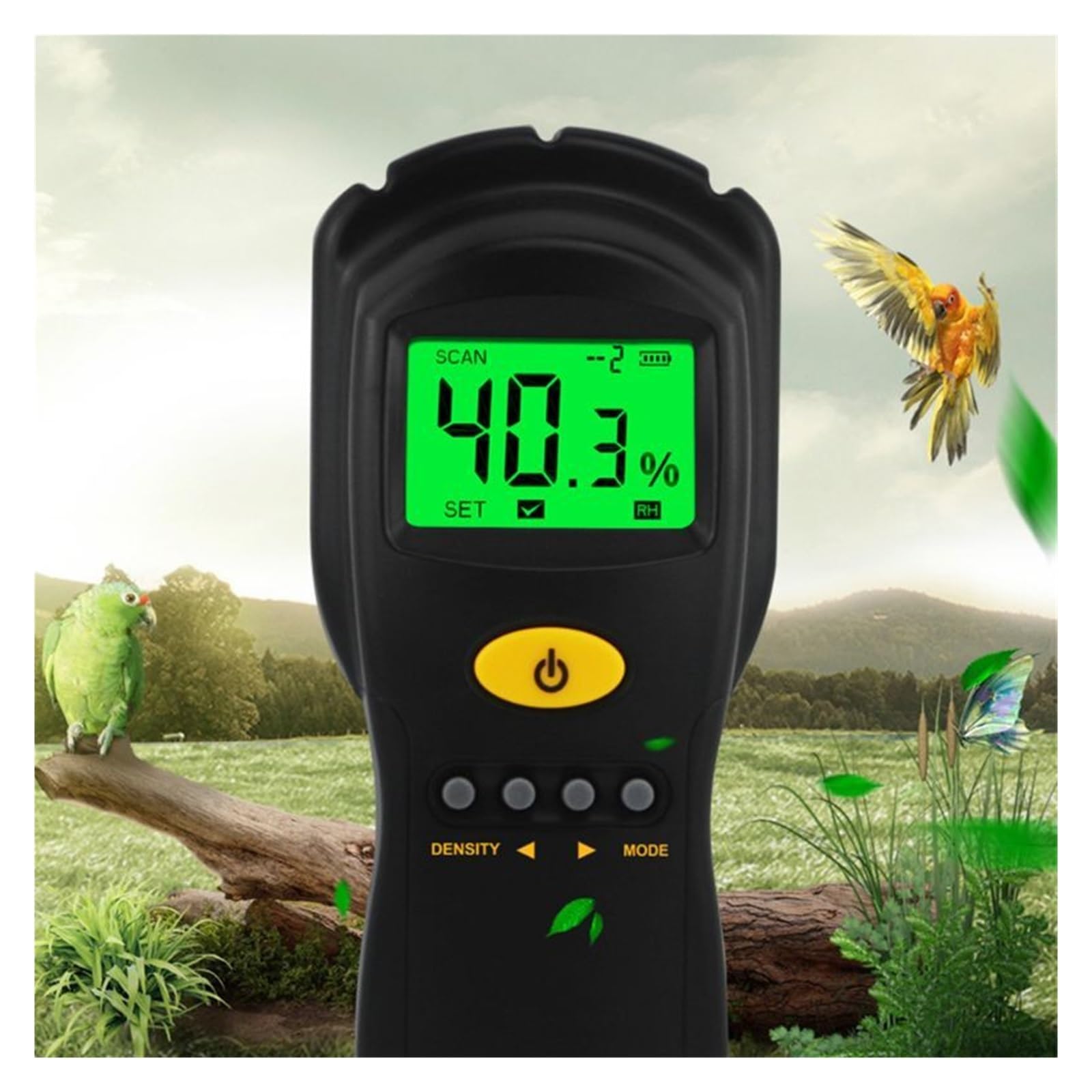 Feuchtigkeitsmesser, Berührungsloser Holzfeuchtemesser, digitaler Hygrometer-Feuchtigkeitstester for feuchte Papier-/Sperrholz-/Holz-/Betongebäude