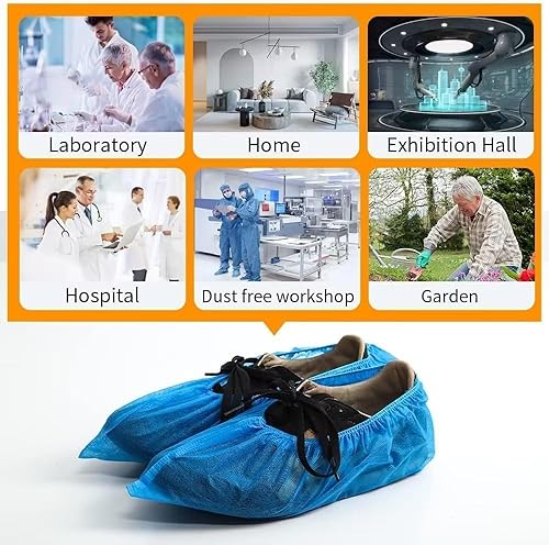 Miniatura 3 de WHYJJQIAN Fundas desechables antideslizantes para interiores, fundas no tejidas para zapatos y botas, paquete de 100 (50 pares), botines