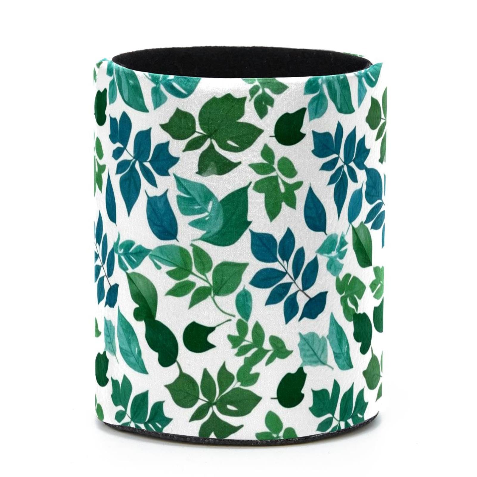 VAPOKF Round Pencil Holders for Desk, Artistic Leaves Pen Holders Pen Pot Makeup Brushes Storage Desktop Stationery Supplies Organiser for Home Office